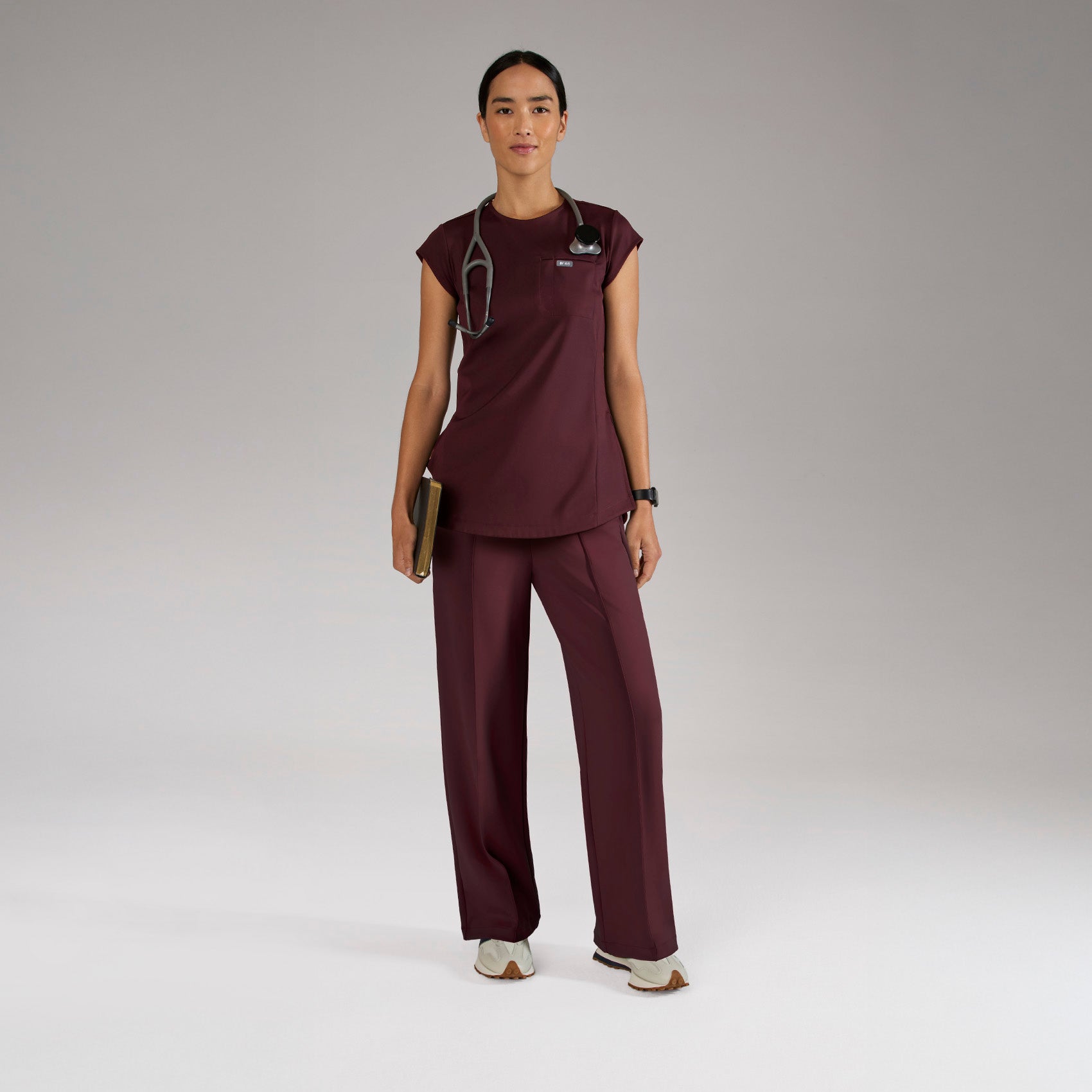 Alma Slim Crewneck Tunic Scrub Top - 23