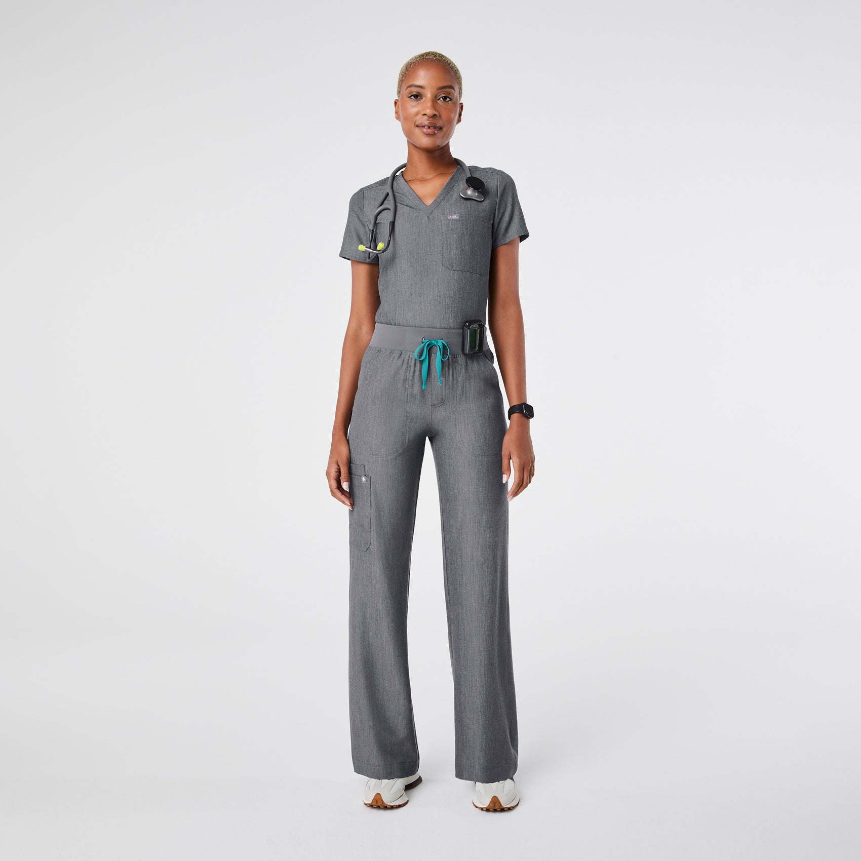 High Waisted Isabel Wide Leg Scrub Pants - 18
