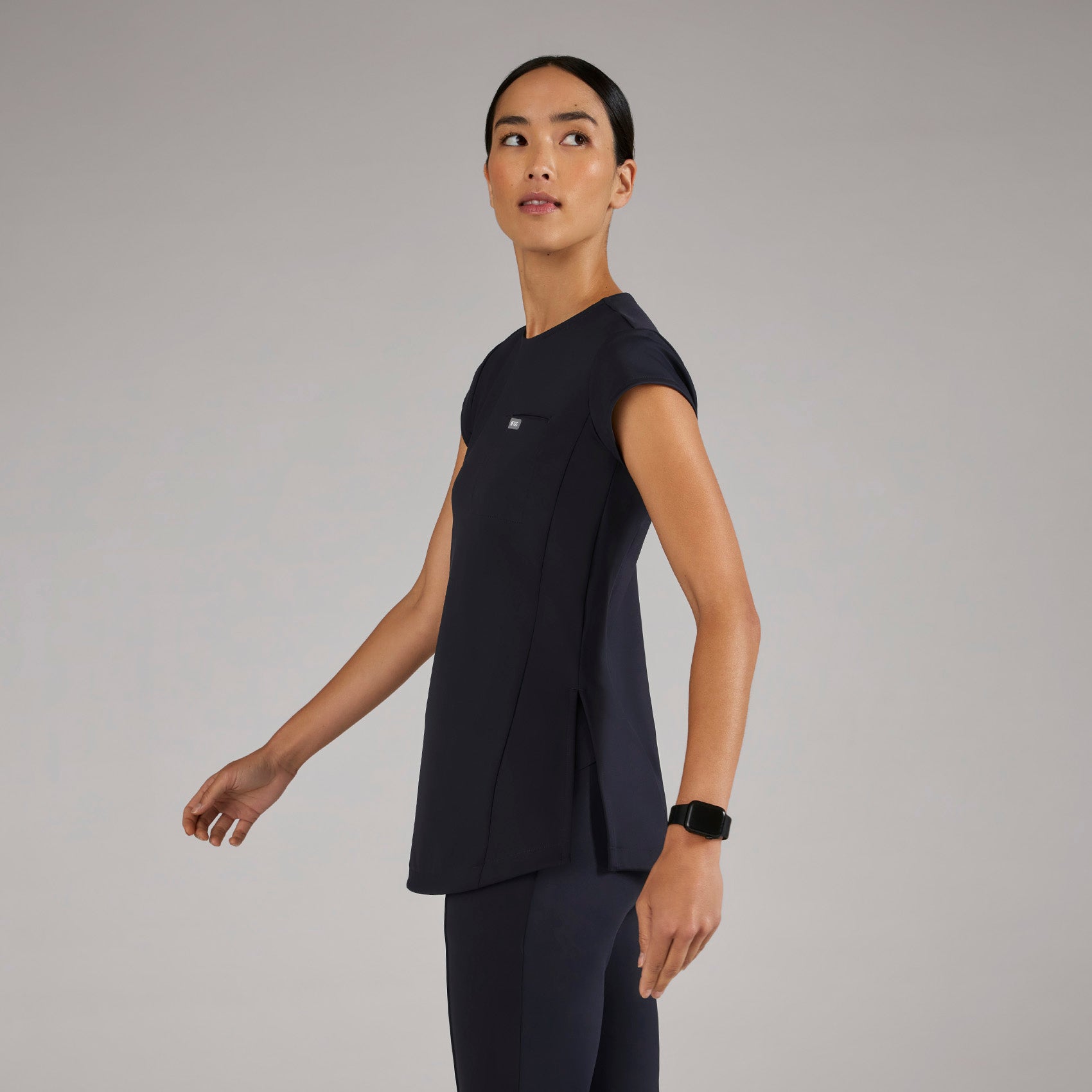 Alma Slim Crewneck Tunic Scrub Top - 12