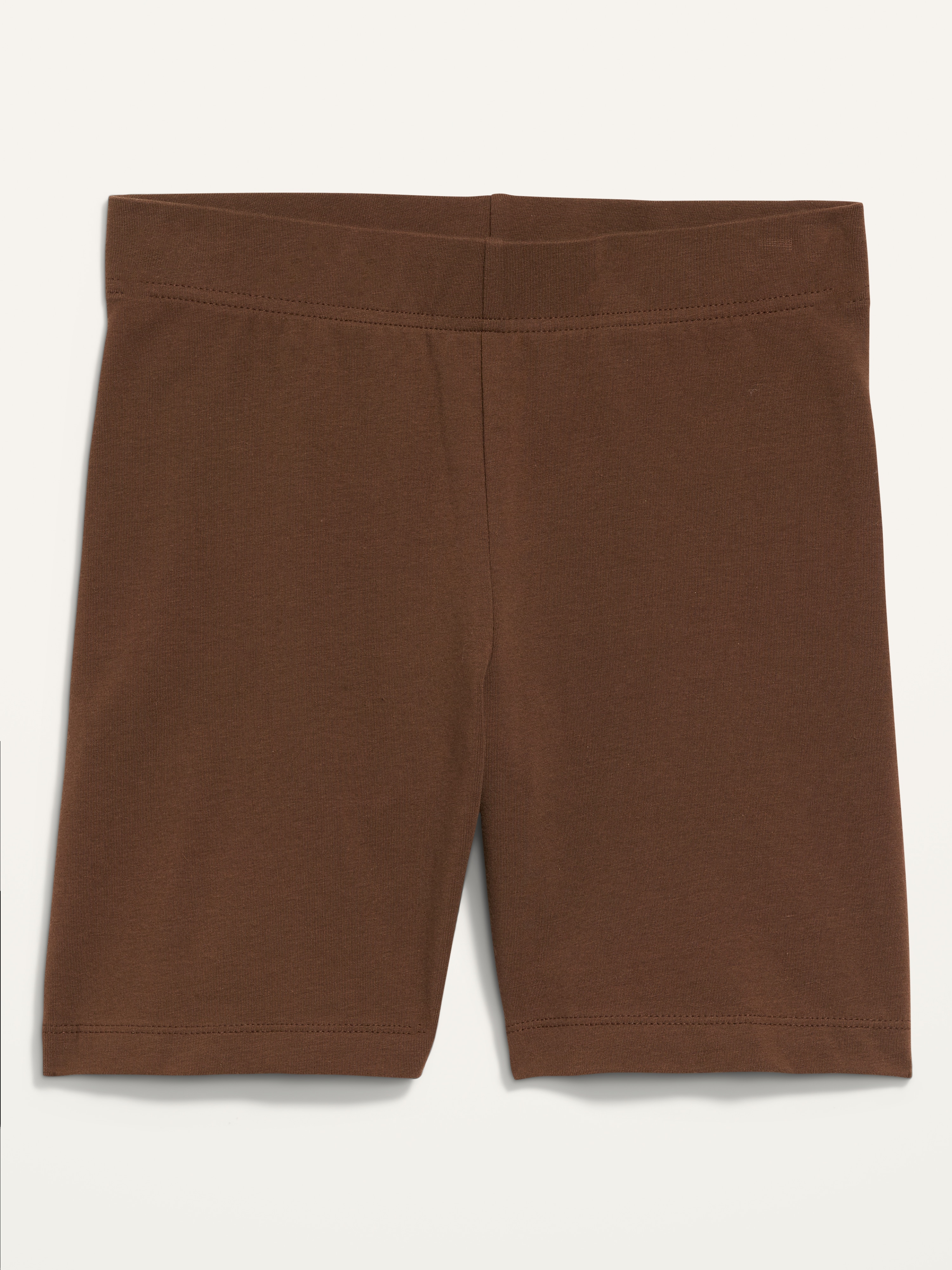 High-Waisted Cotton Biker Shorts -- 6-inch inseam - Dark Walnut - 4