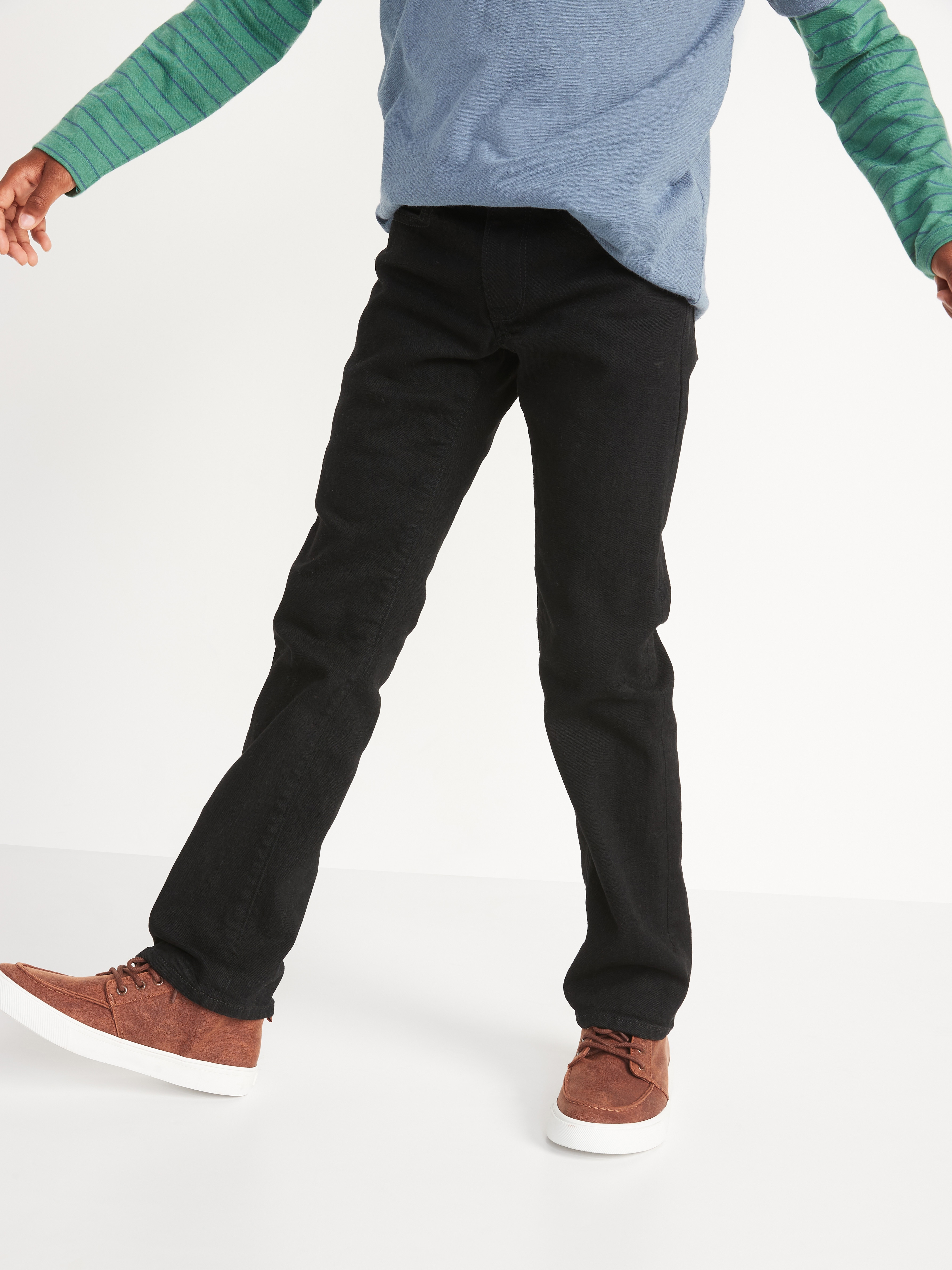 Straight-Leg Built-In Flex Jeans for Boys - Black Rinse - 3