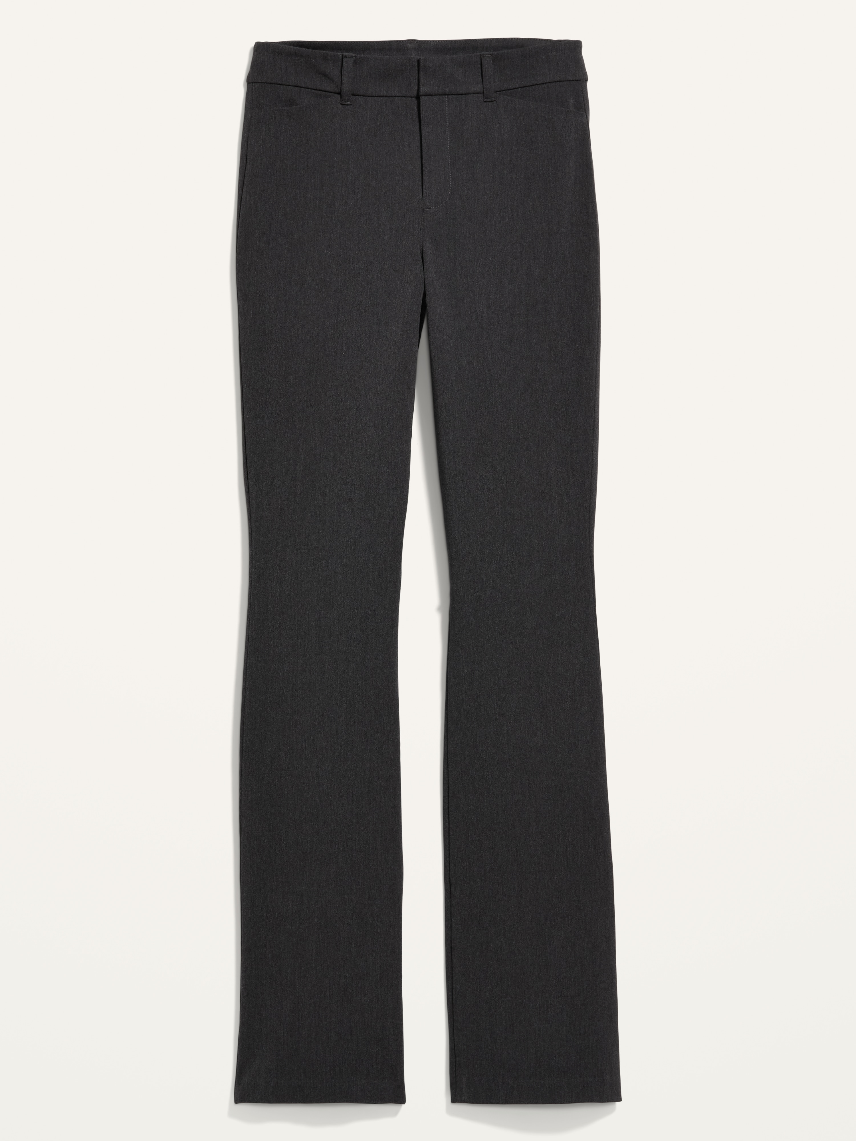 High-Waisted Pixie Flare Pants - Dark Heather Gray - 4