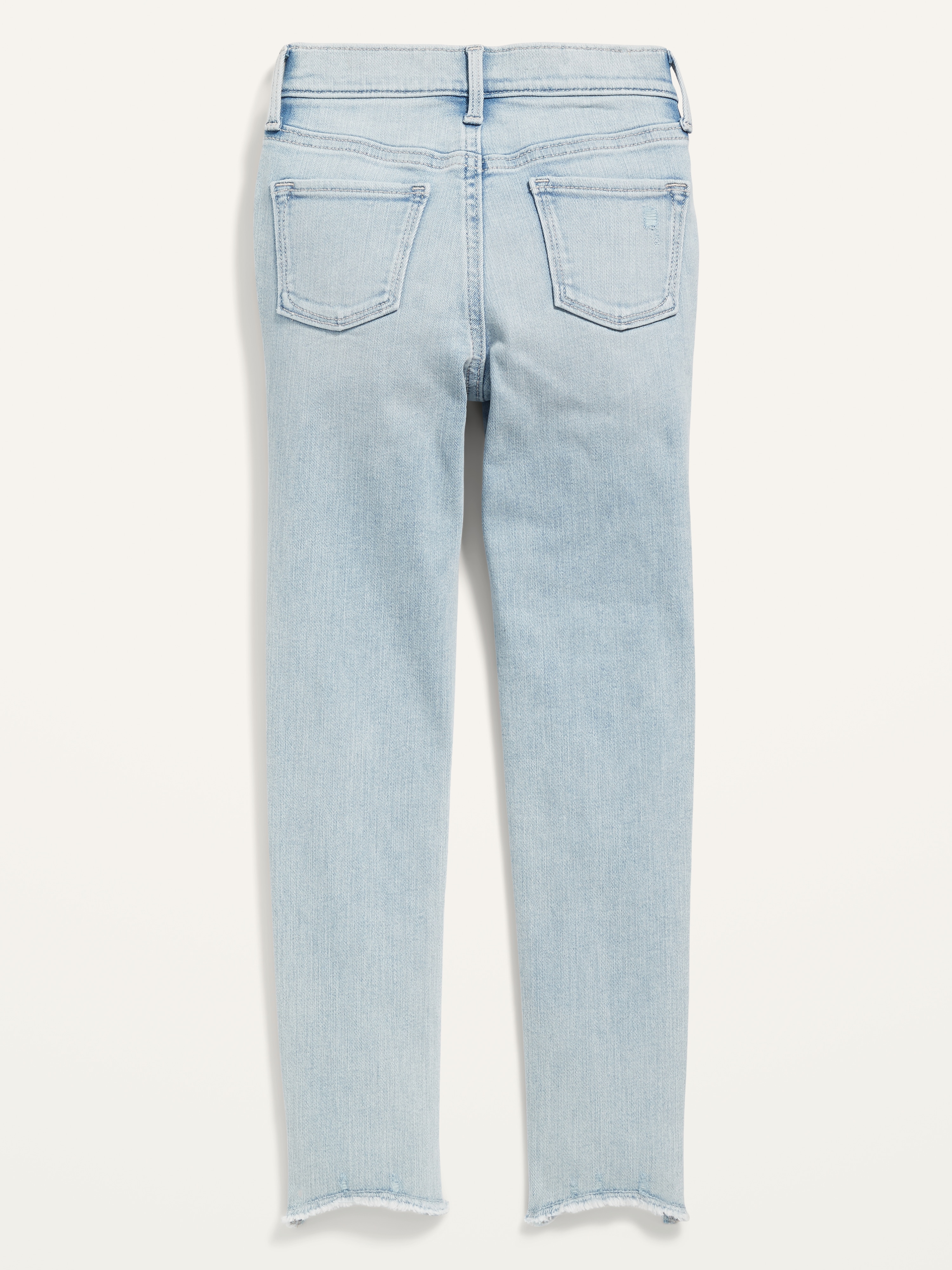 High-Waisted Embroidered Rockstar 360° Stretch Jeggings for Girls - Star Mist (Frayed Hem) - 4