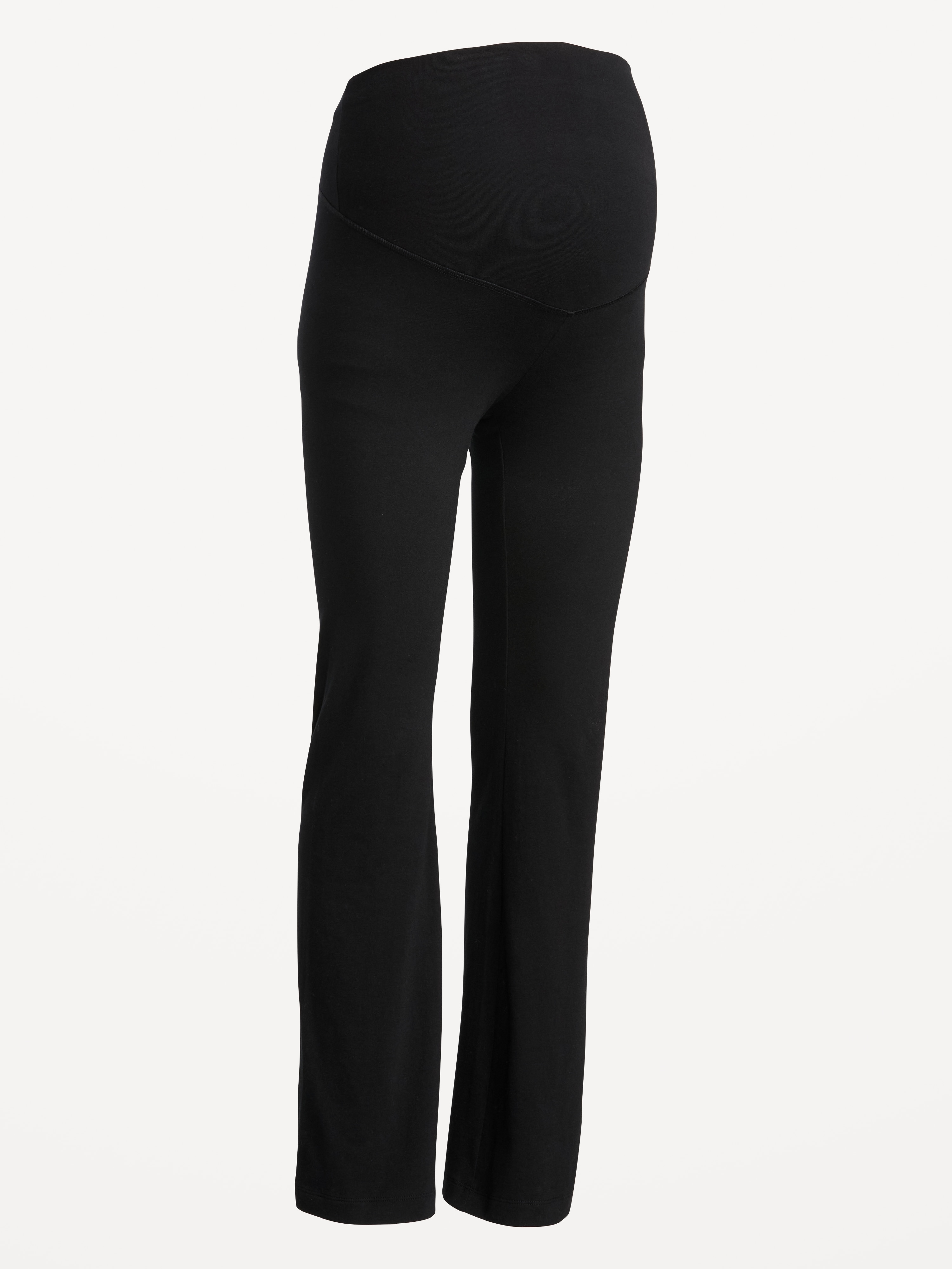 Maternity Full-Panel Flare Leggings - Black Jack - 4