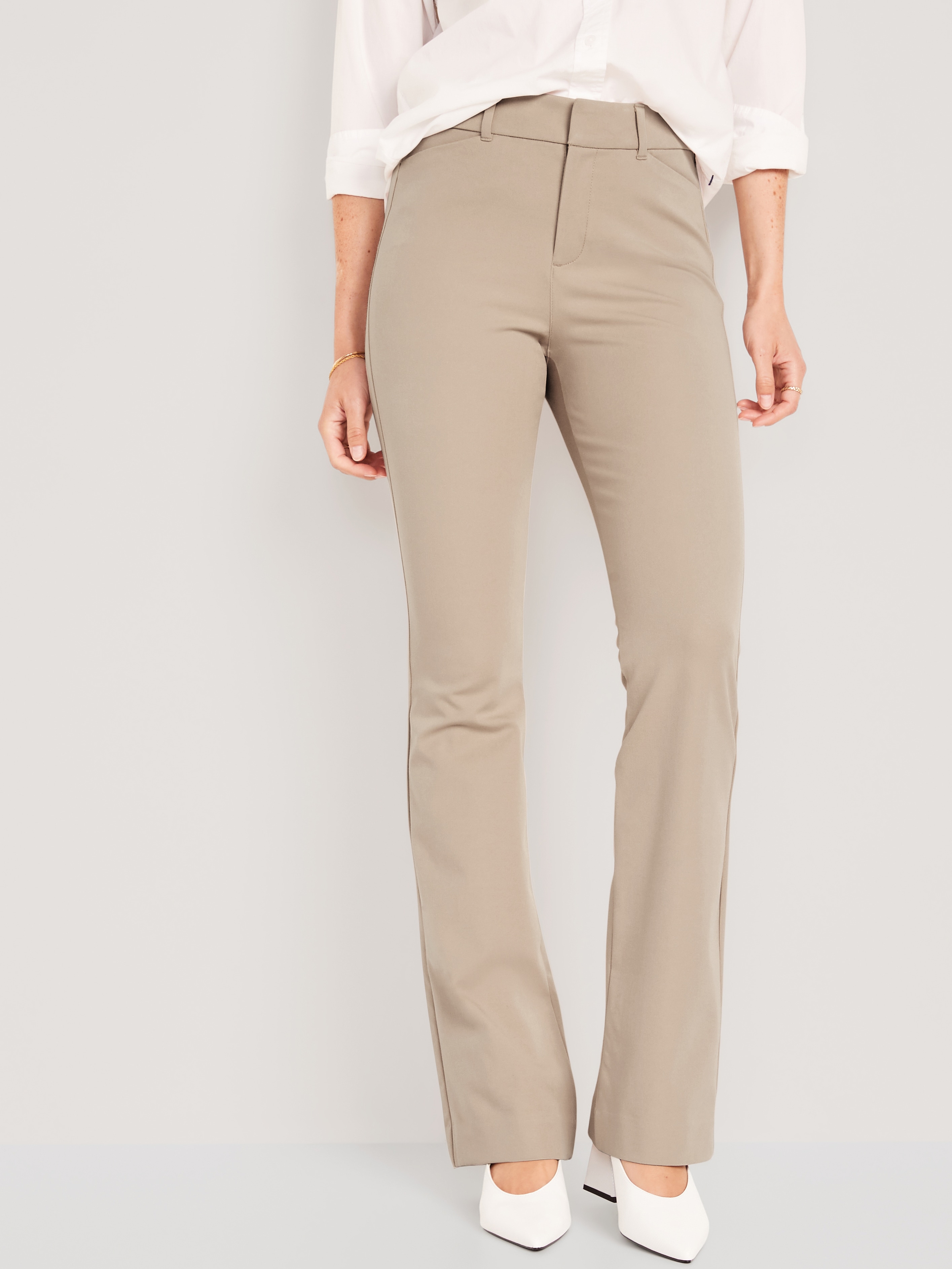 High-Waisted Pixie Flare Pants - Mocha Taffy - 1