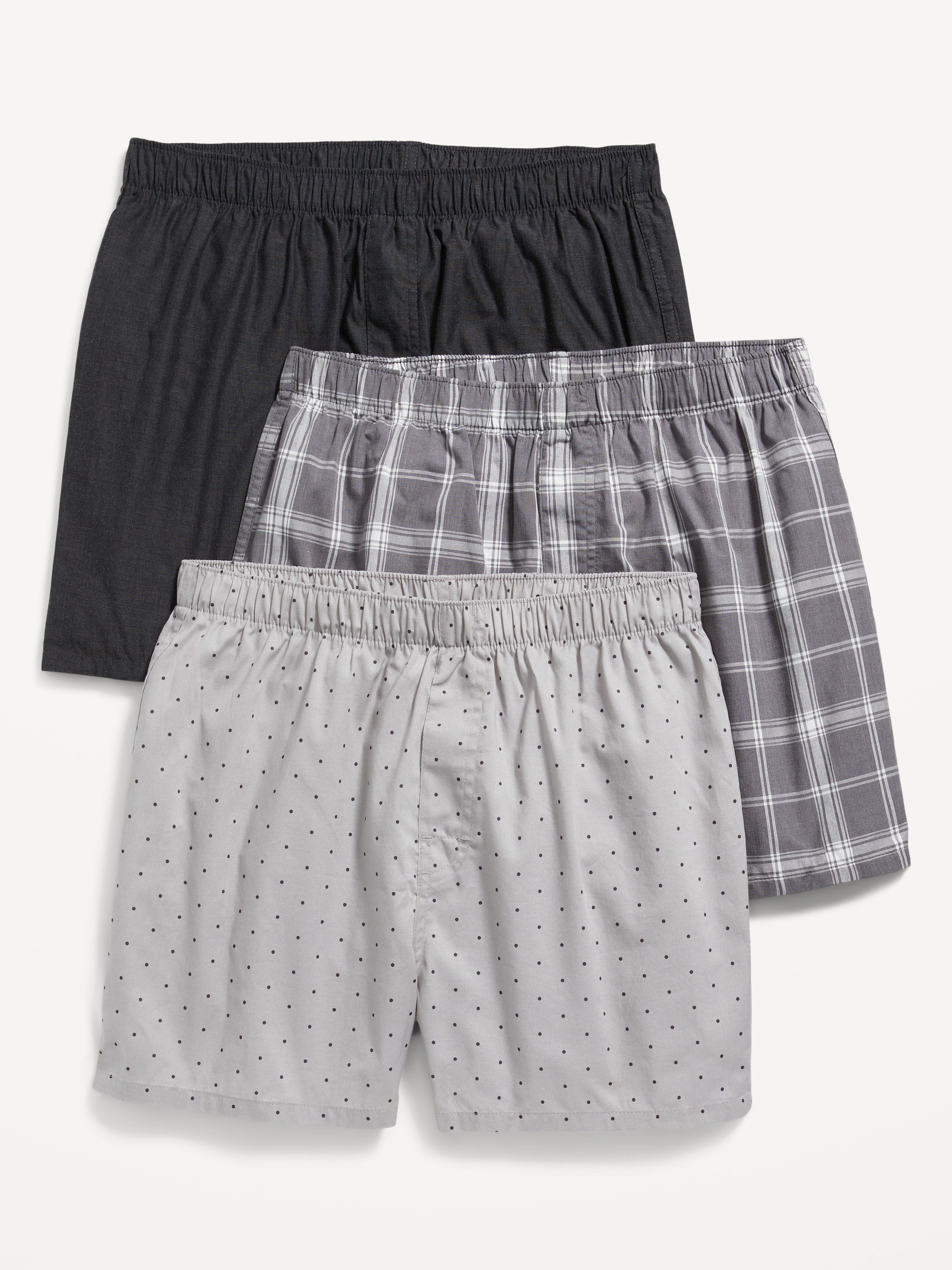 3-Pack Soft-Washed Boxer Shorts -- 3.75-inch inseam - Gray Combo - 1