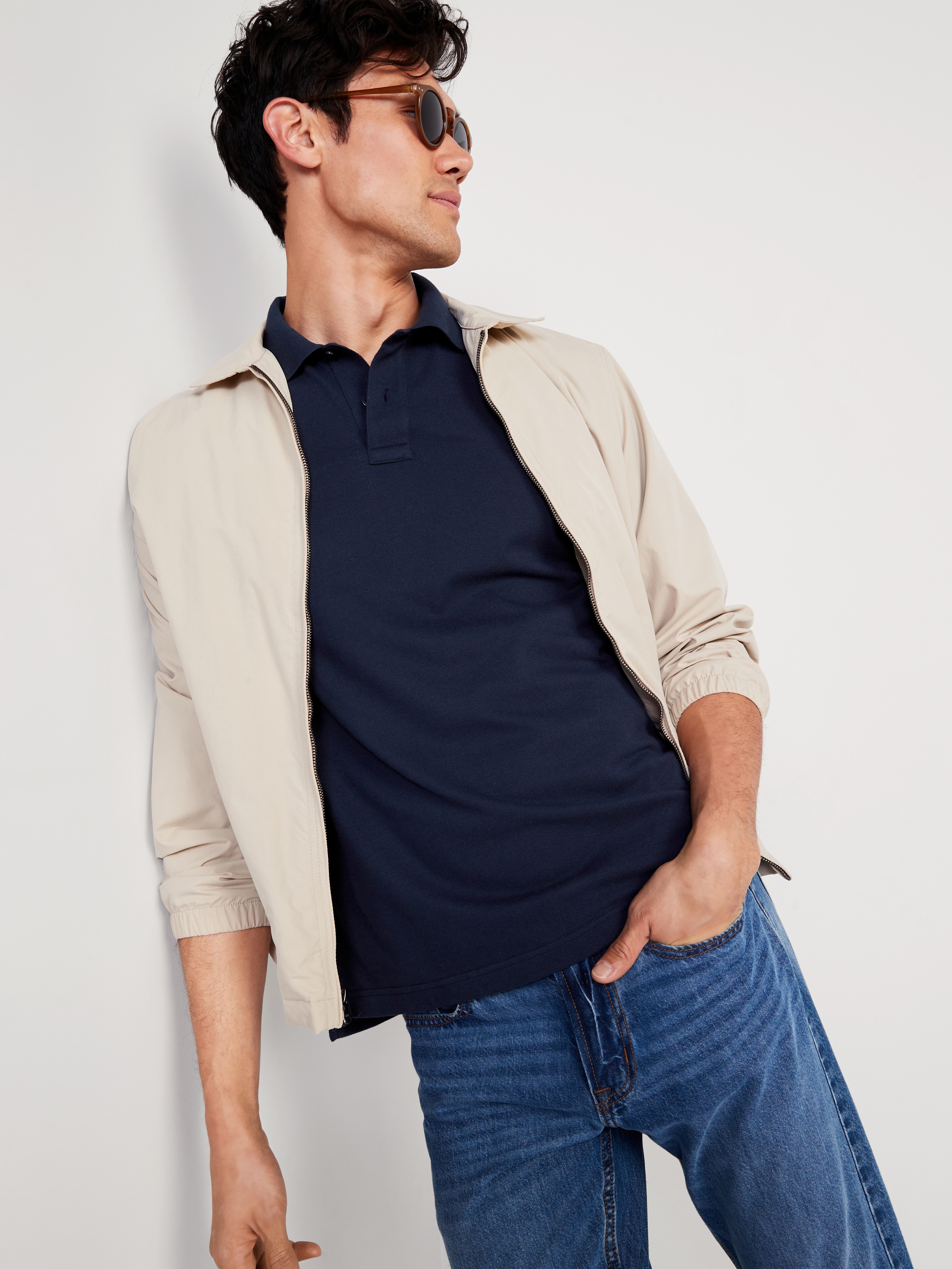 Pique Polo for Men - In the Navy - 3