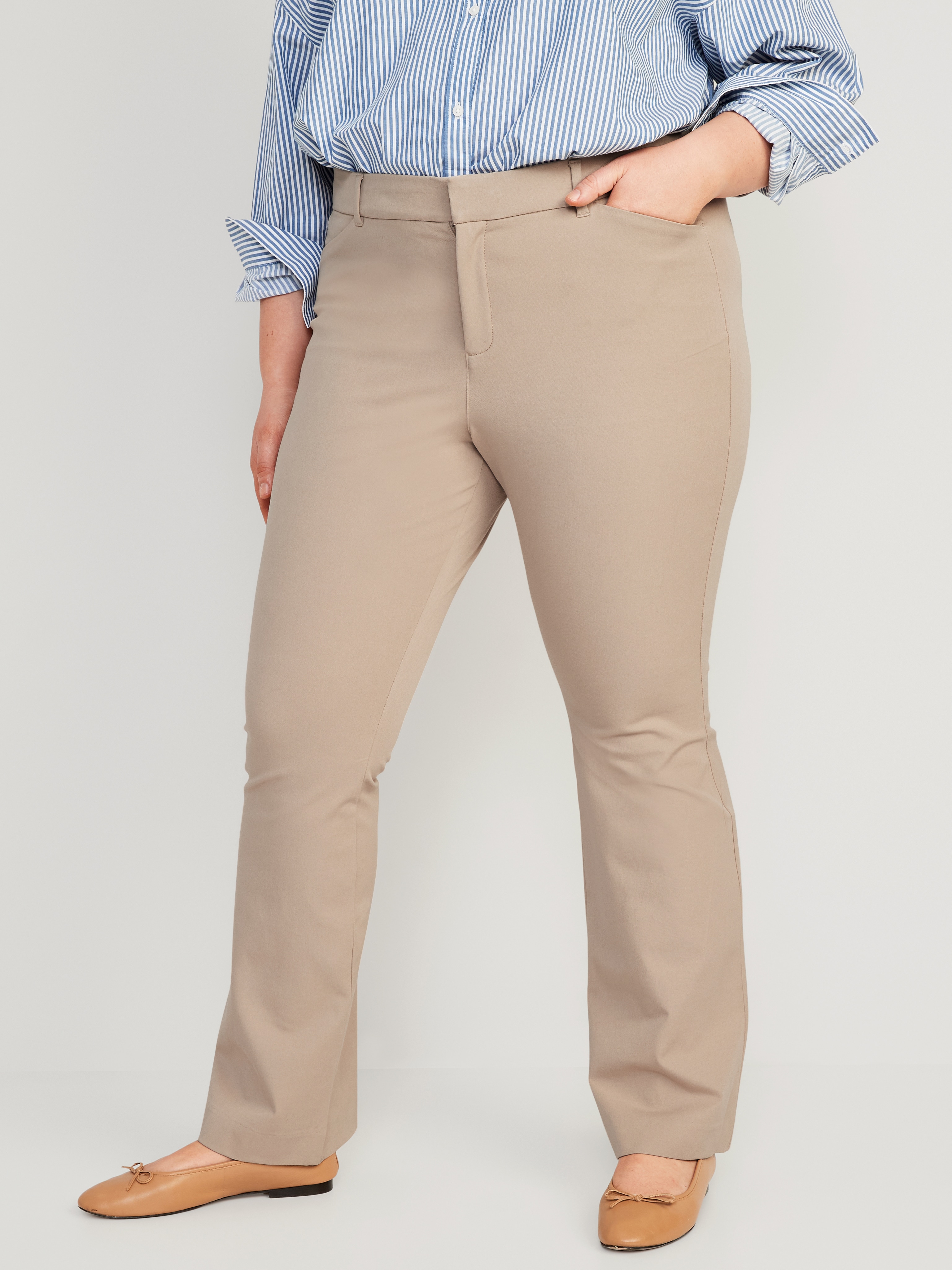 High-Waisted Pixie Flare Pants - Mocha Taffy - 6