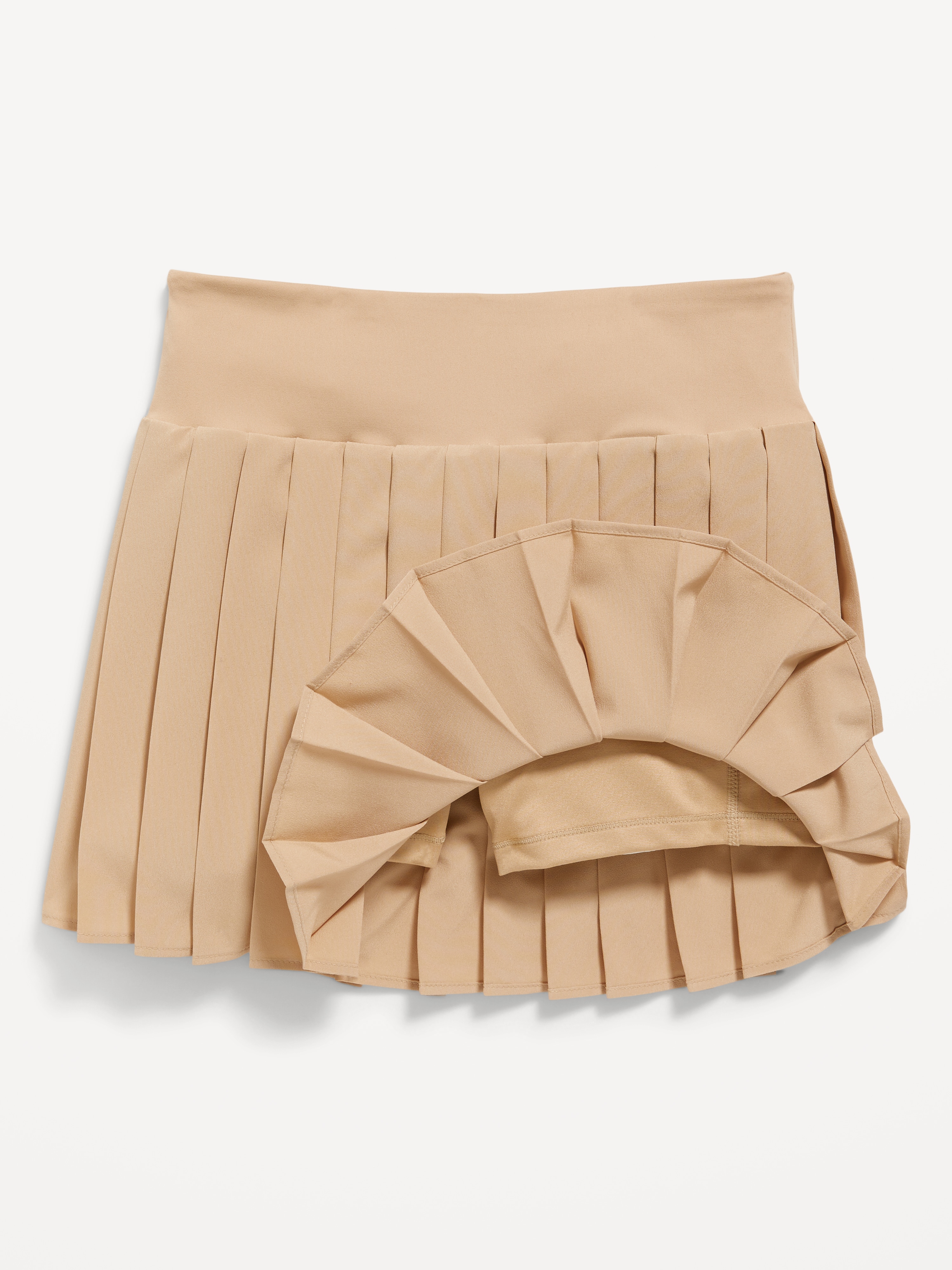High-Waisted Pleated Performance Skort for Girls - Rolled Oats - 5