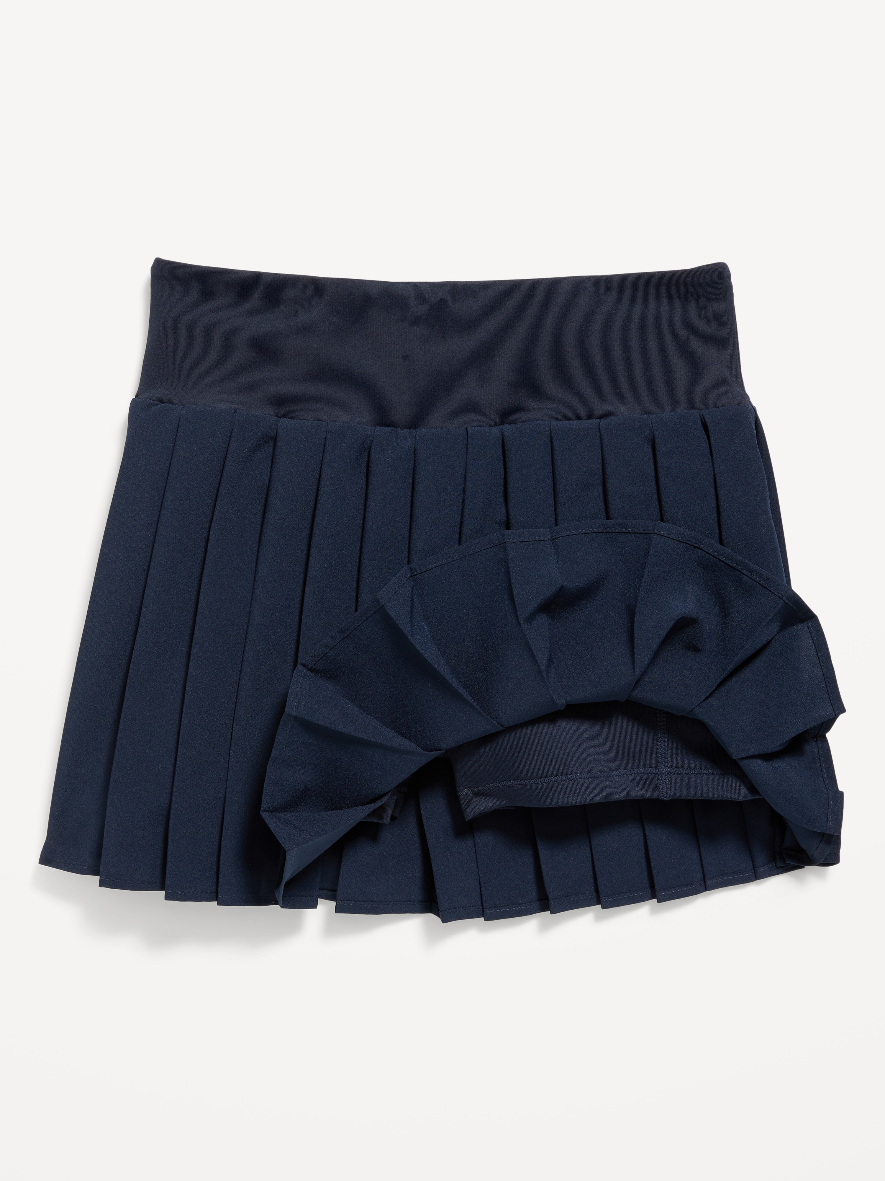 High-Waisted Pleated Performance Skort for Girls - In the Navy - 5