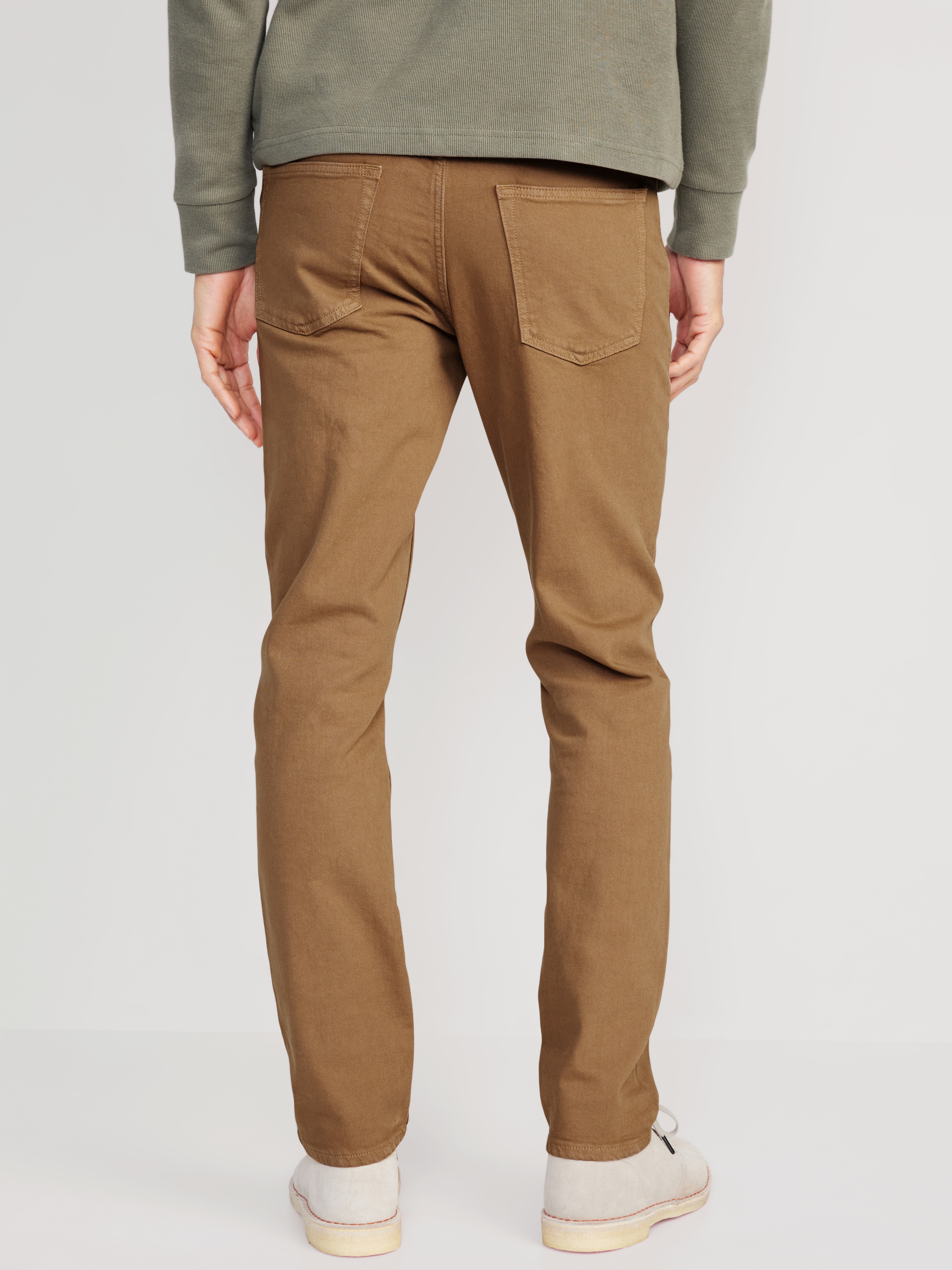 Slim Built-In Flex Five-Pocket Pants - Dark Khaki - 2