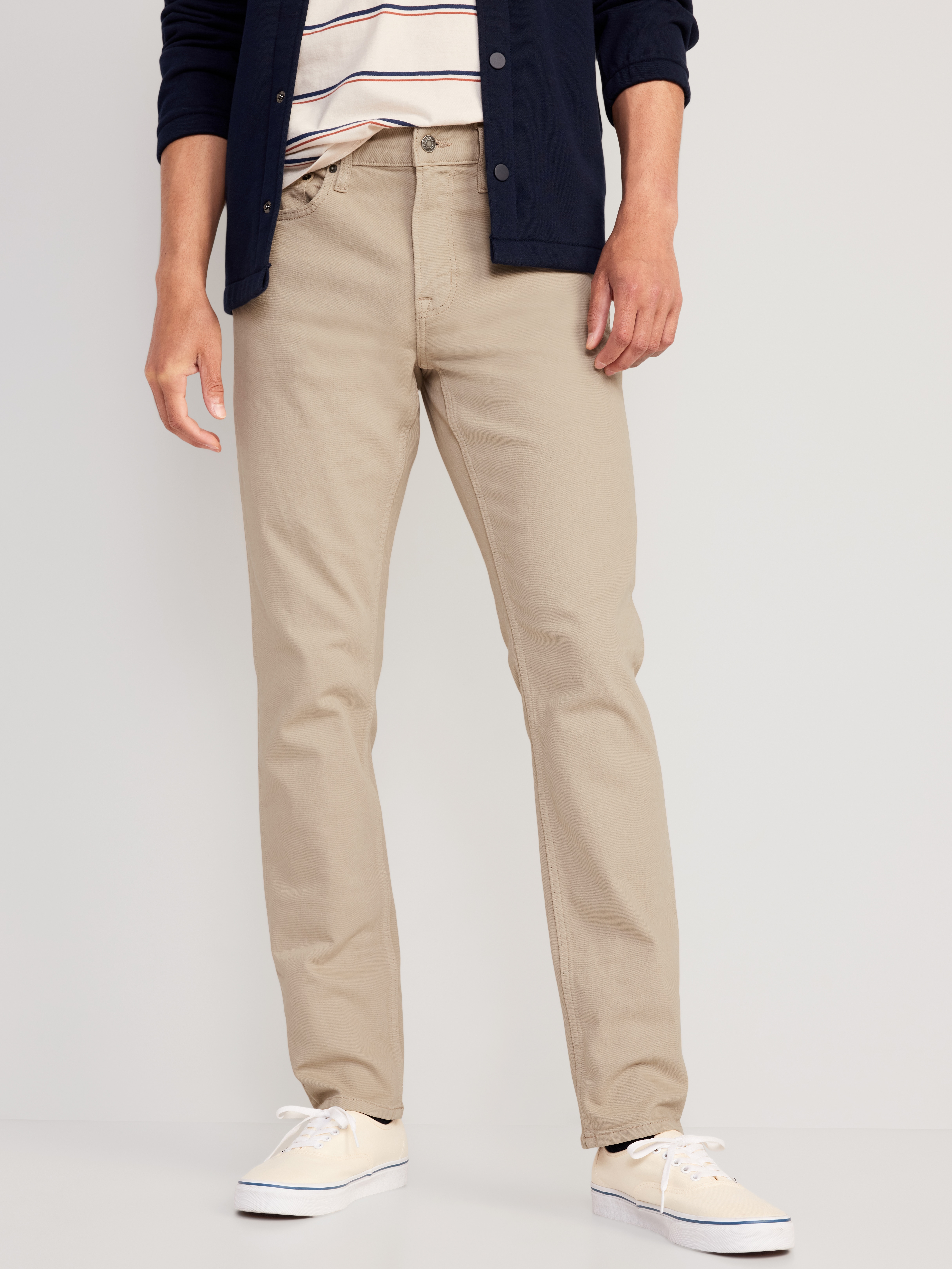 Slim Built-In Flex Five-Pocket Pants - Light Khaki - 1