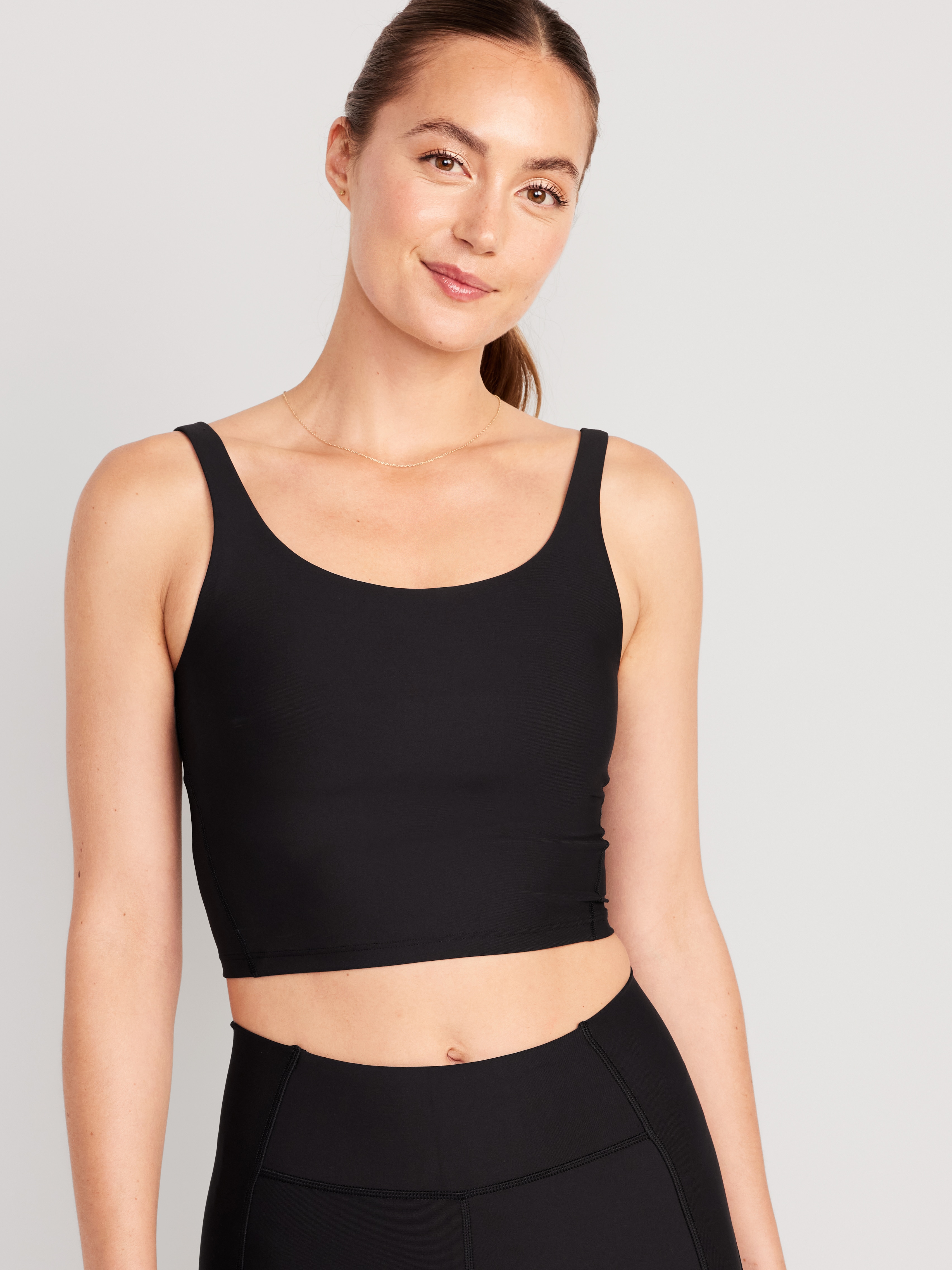 Light Support PowerSoft Longline Sports Bra - Black Jack - 1