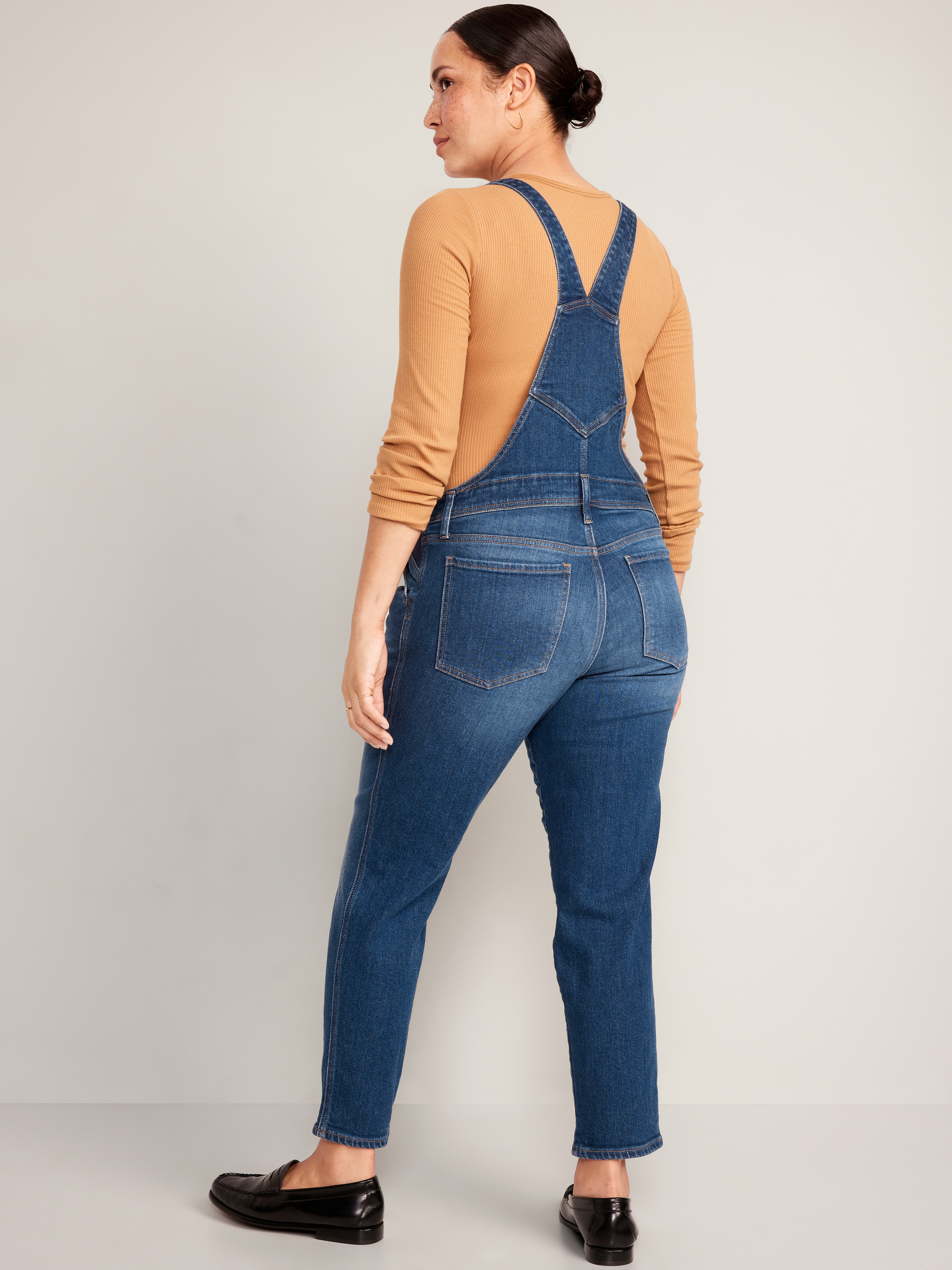 Maternity Side-Panel OG Straight Jean Overalls - Myrtle - 2
