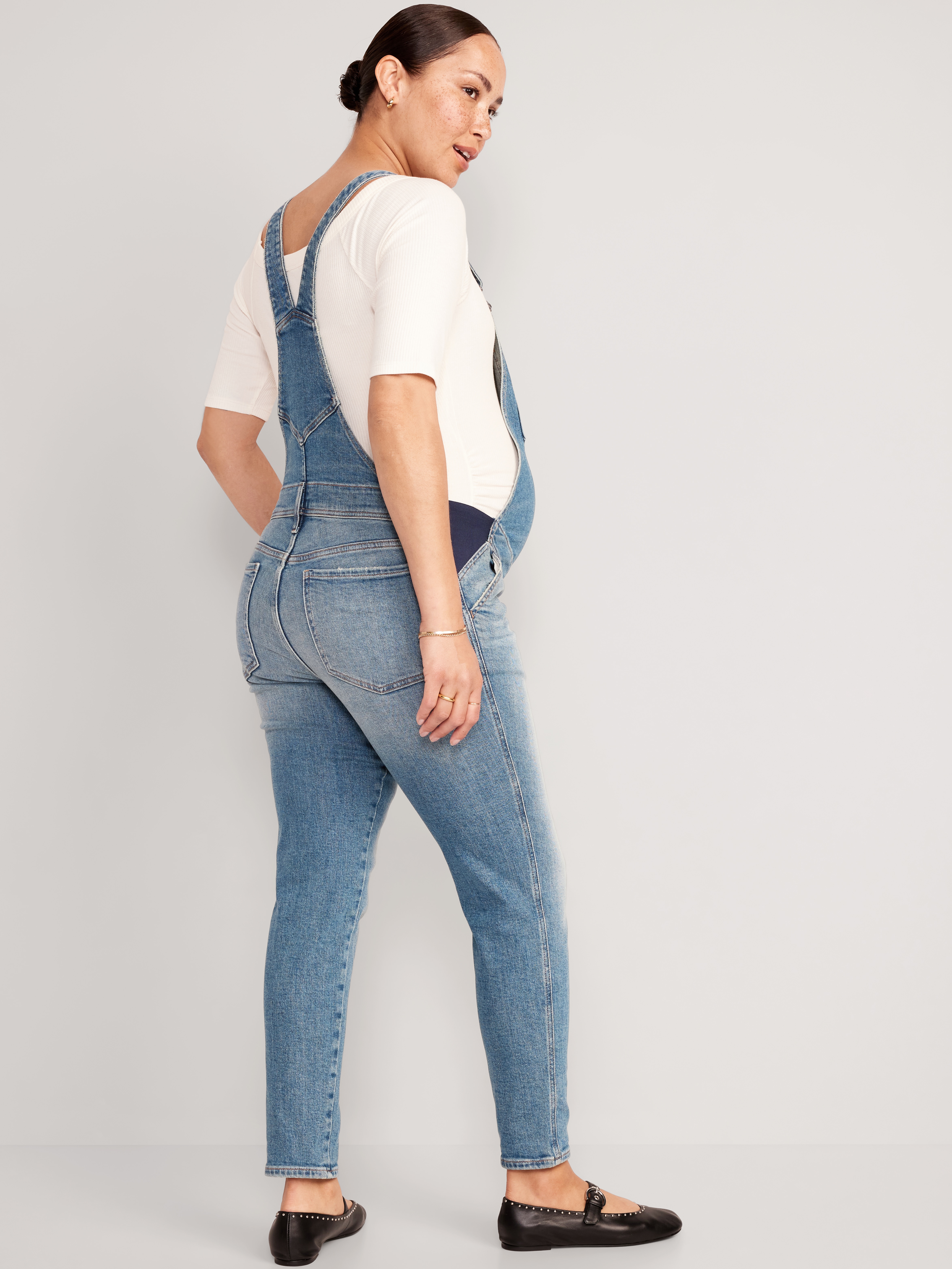 Maternity Side-Panel OG Straight Jean Overalls - Joni - 2