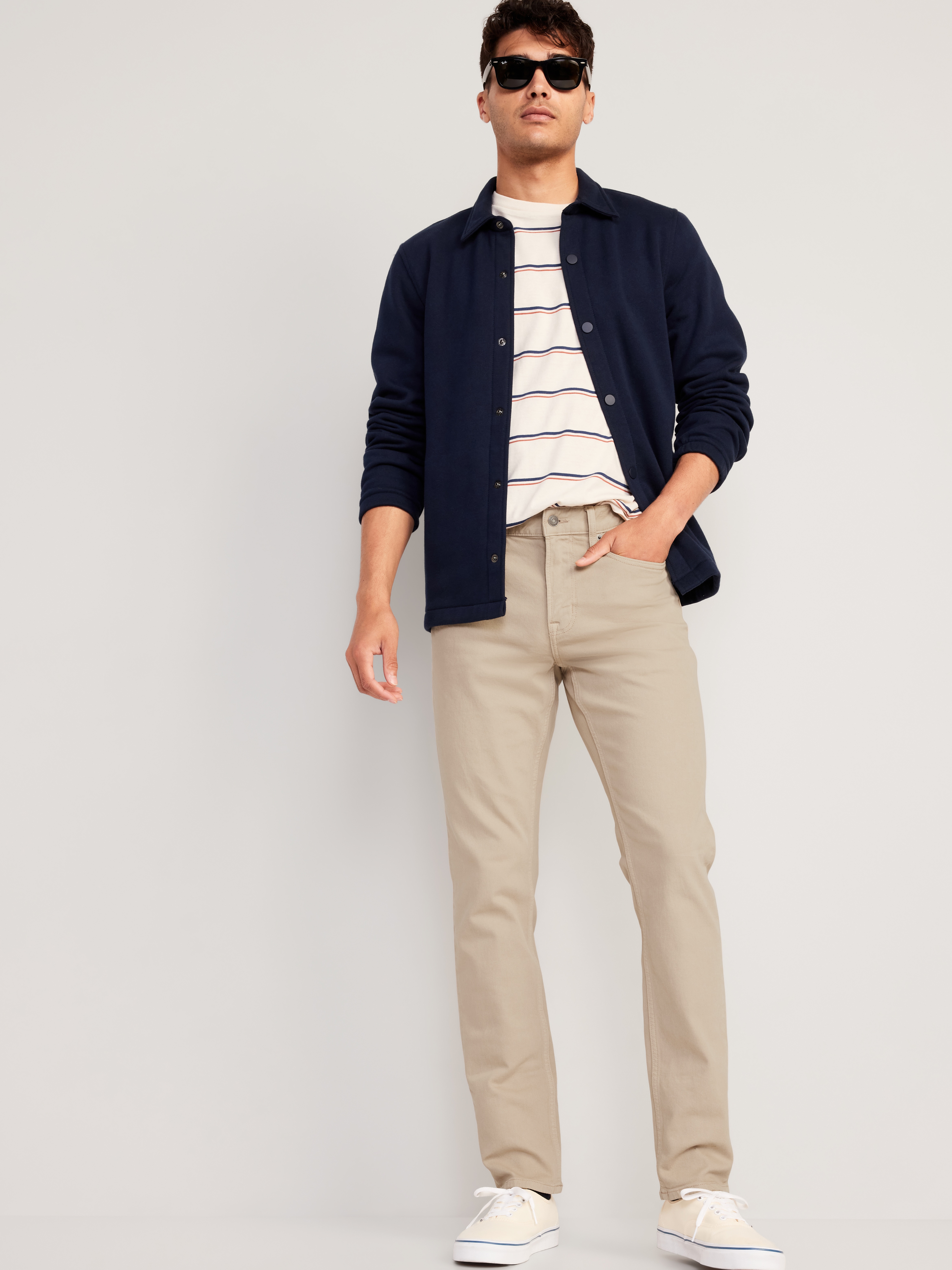 Slim Built-In Flex Five-Pocket Pants - Light Khaki - 3