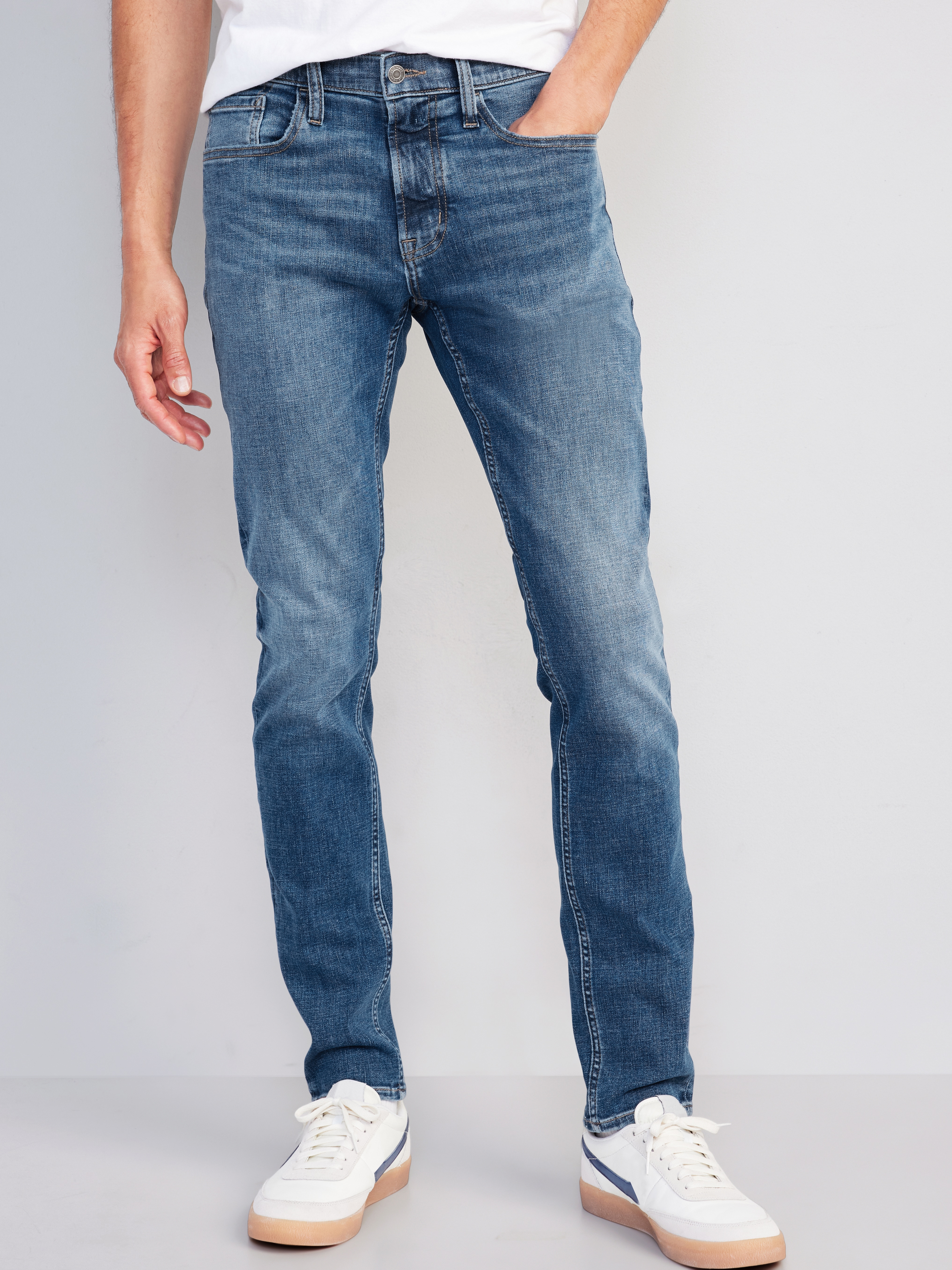 Slim 360° Tech Stretch Performance Jeans - Faded Medium - 1