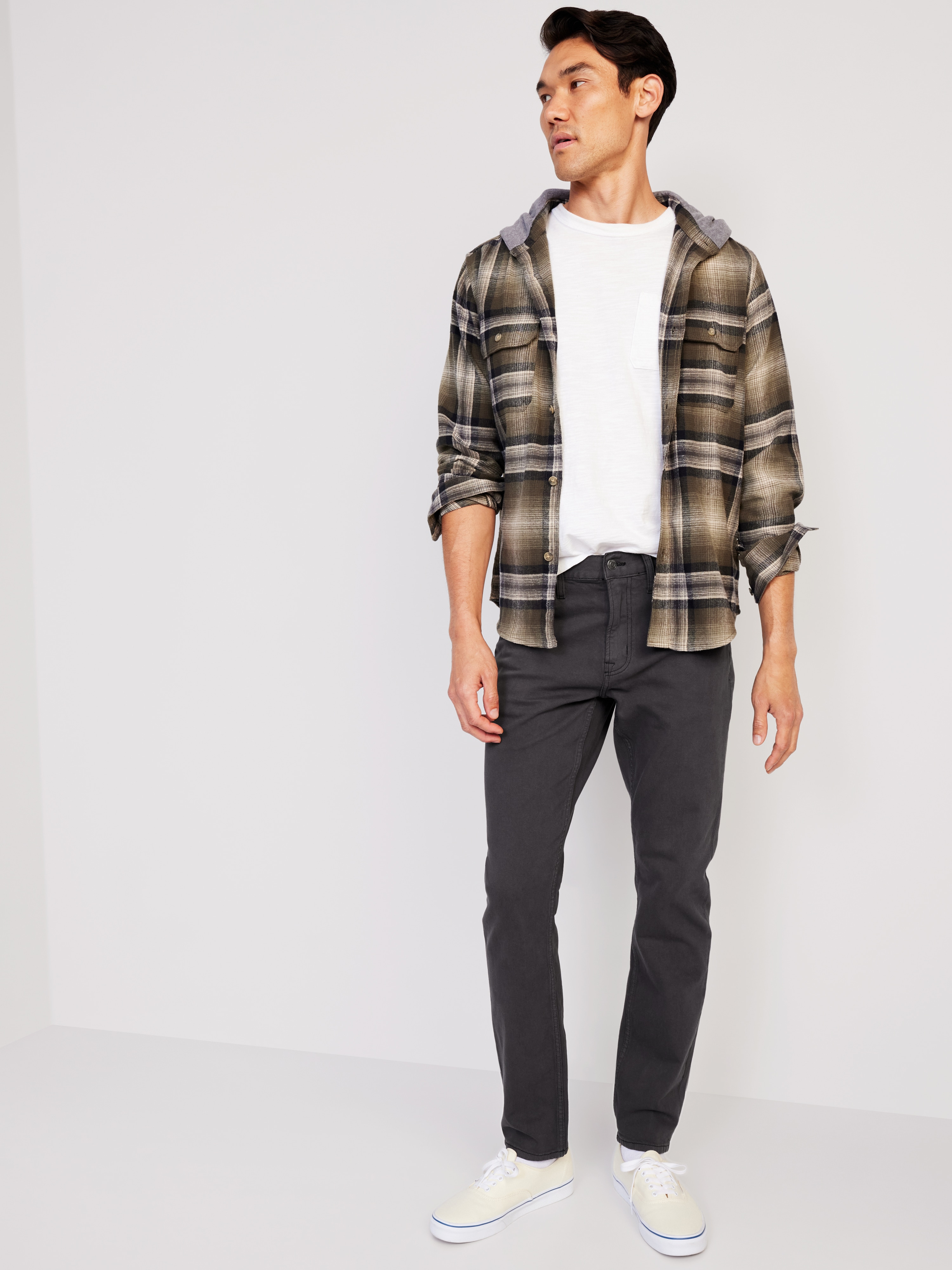 Slim Built-In Flex Five-Pocket Pants - Dark Gray - 3