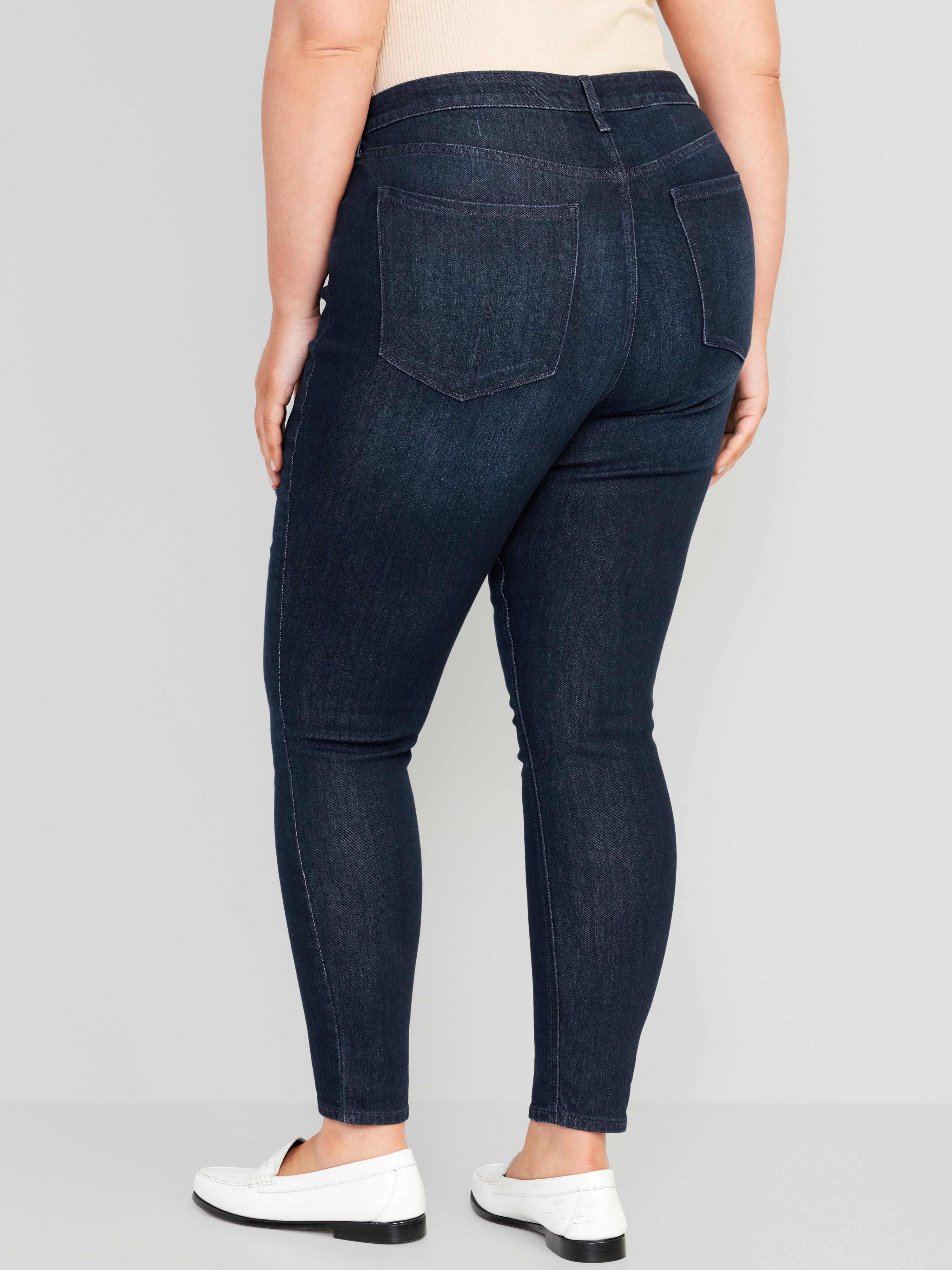 High-Waisted Wow Super-Skinny Jeans - Dark Rinse - 8