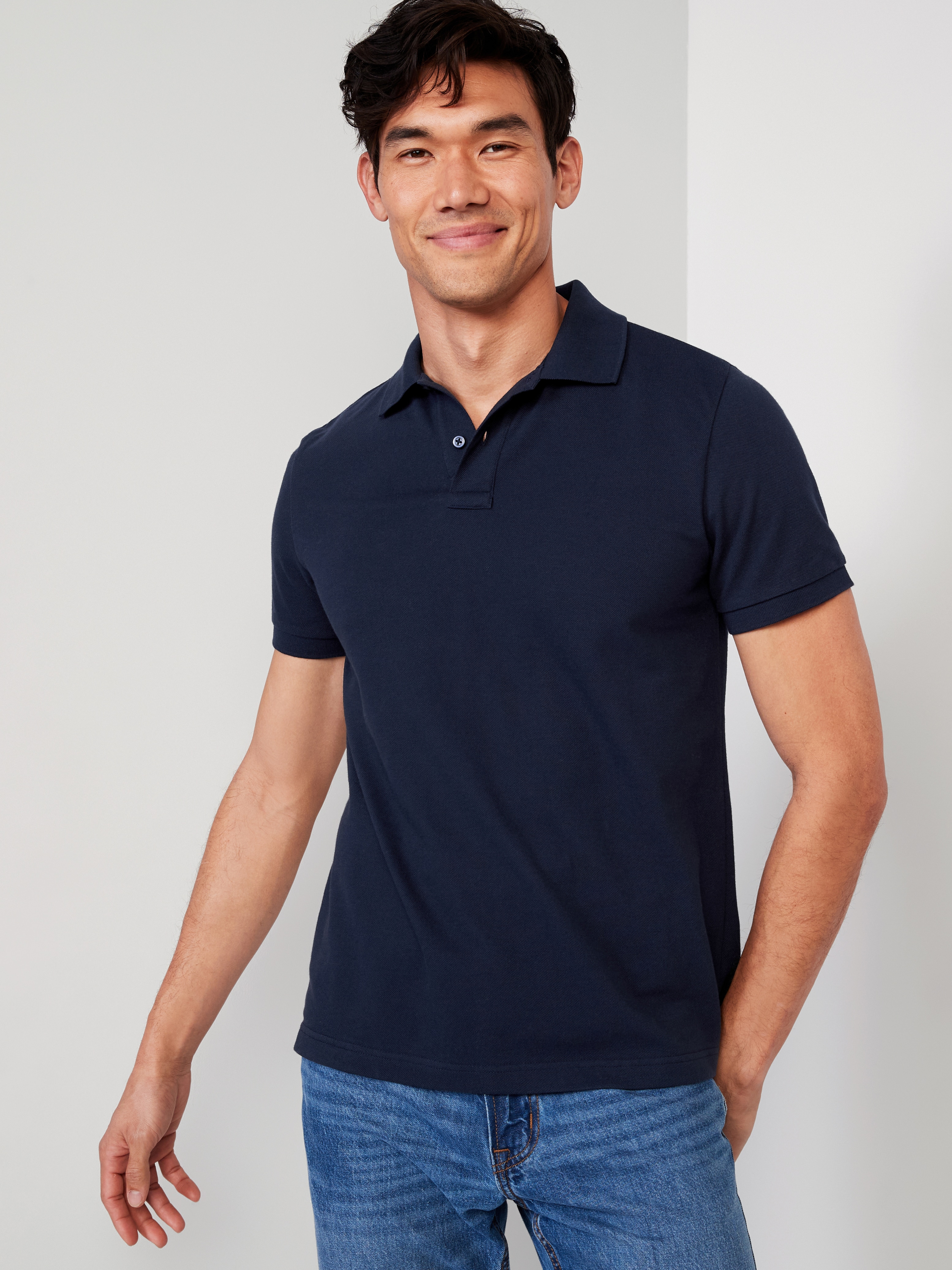 Pique Polo for Men - In the Navy - 1