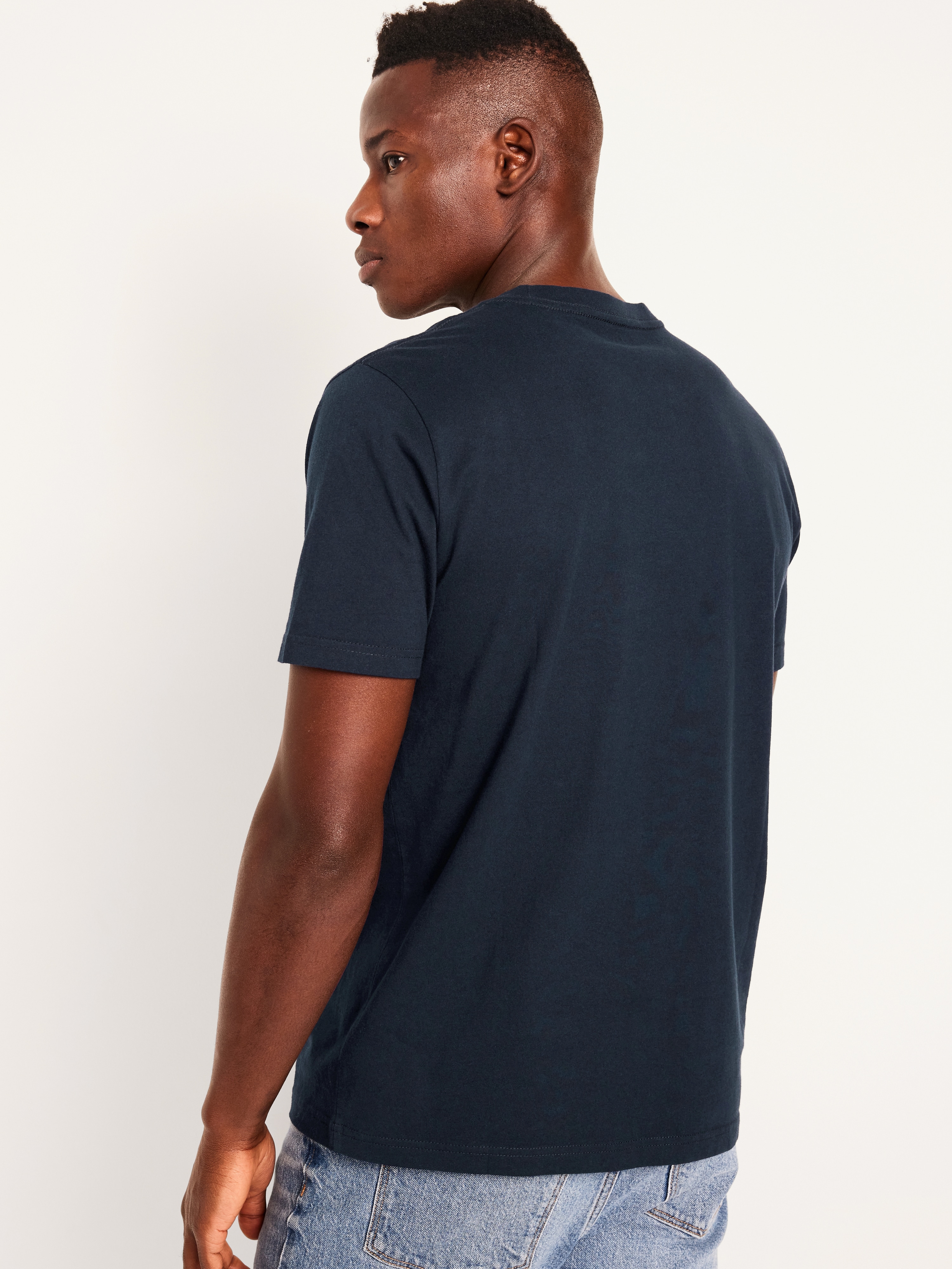 Soft-Washed Crew-Neck Short-Sleeve Tee - In the Navy - 2