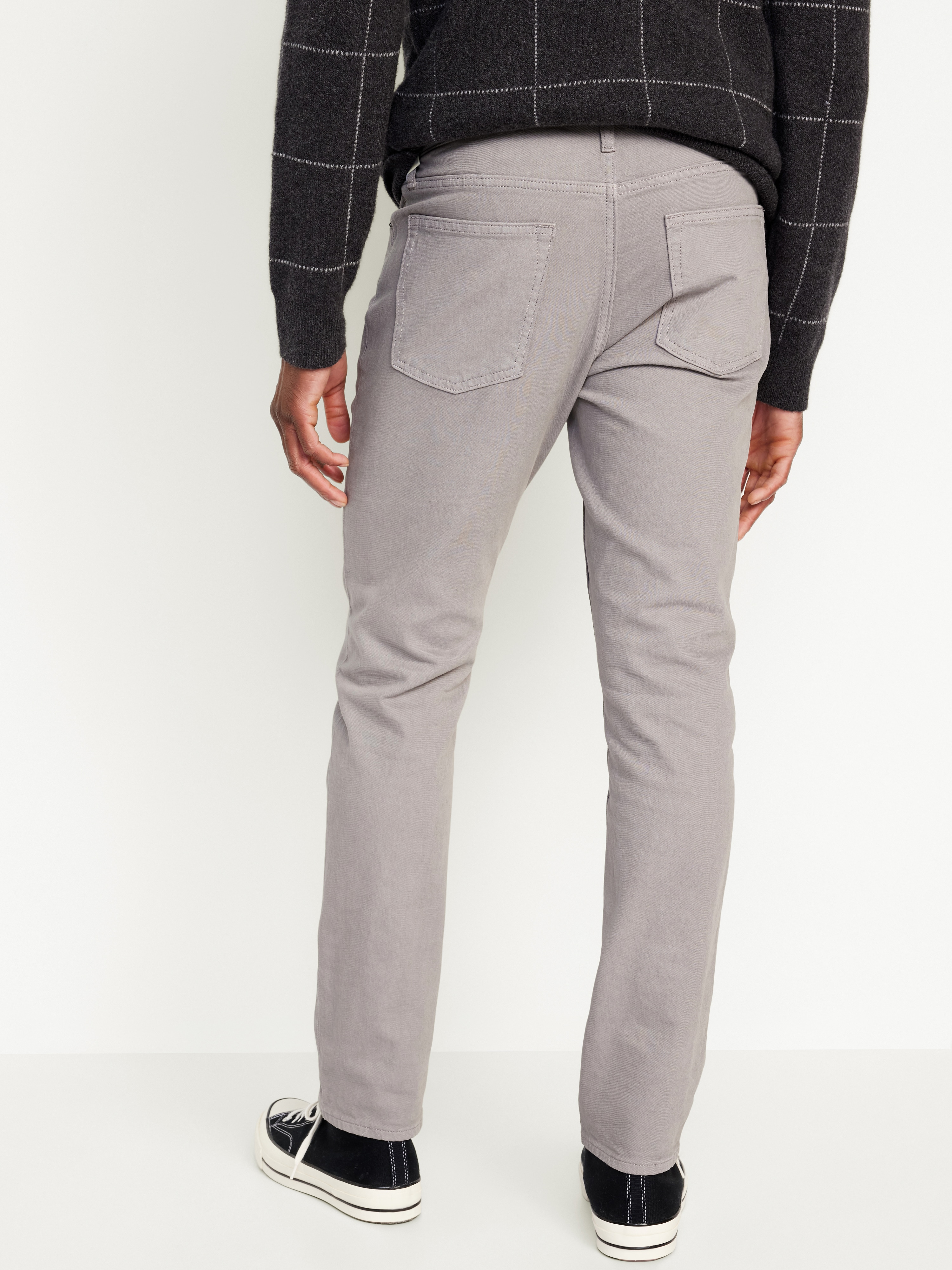 Slim Built-In Flex Five-Pocket Pants - Light Gray - 2