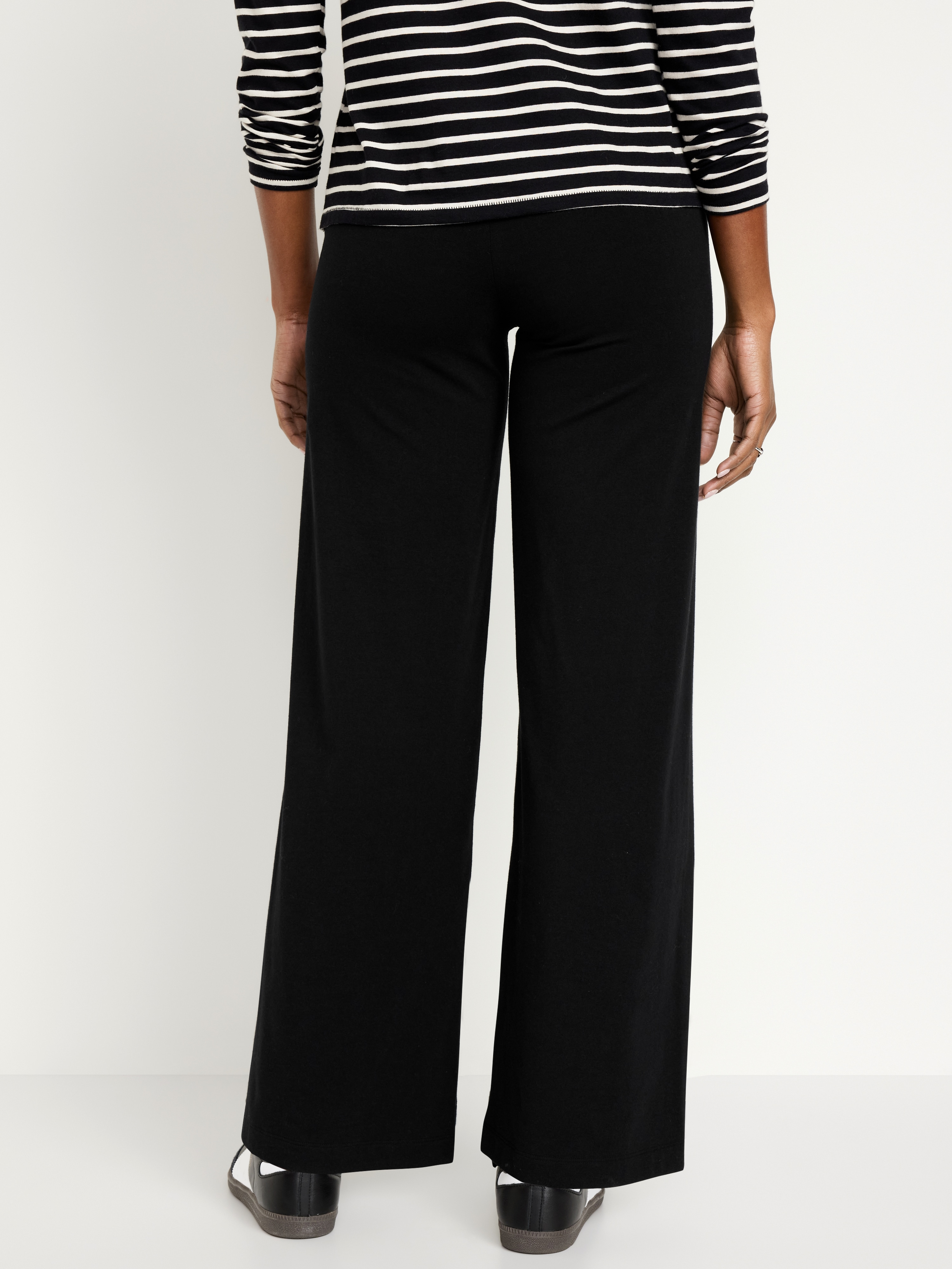 High-Waisted Fashion Wide-Leg Leggings - BlackJack - 2