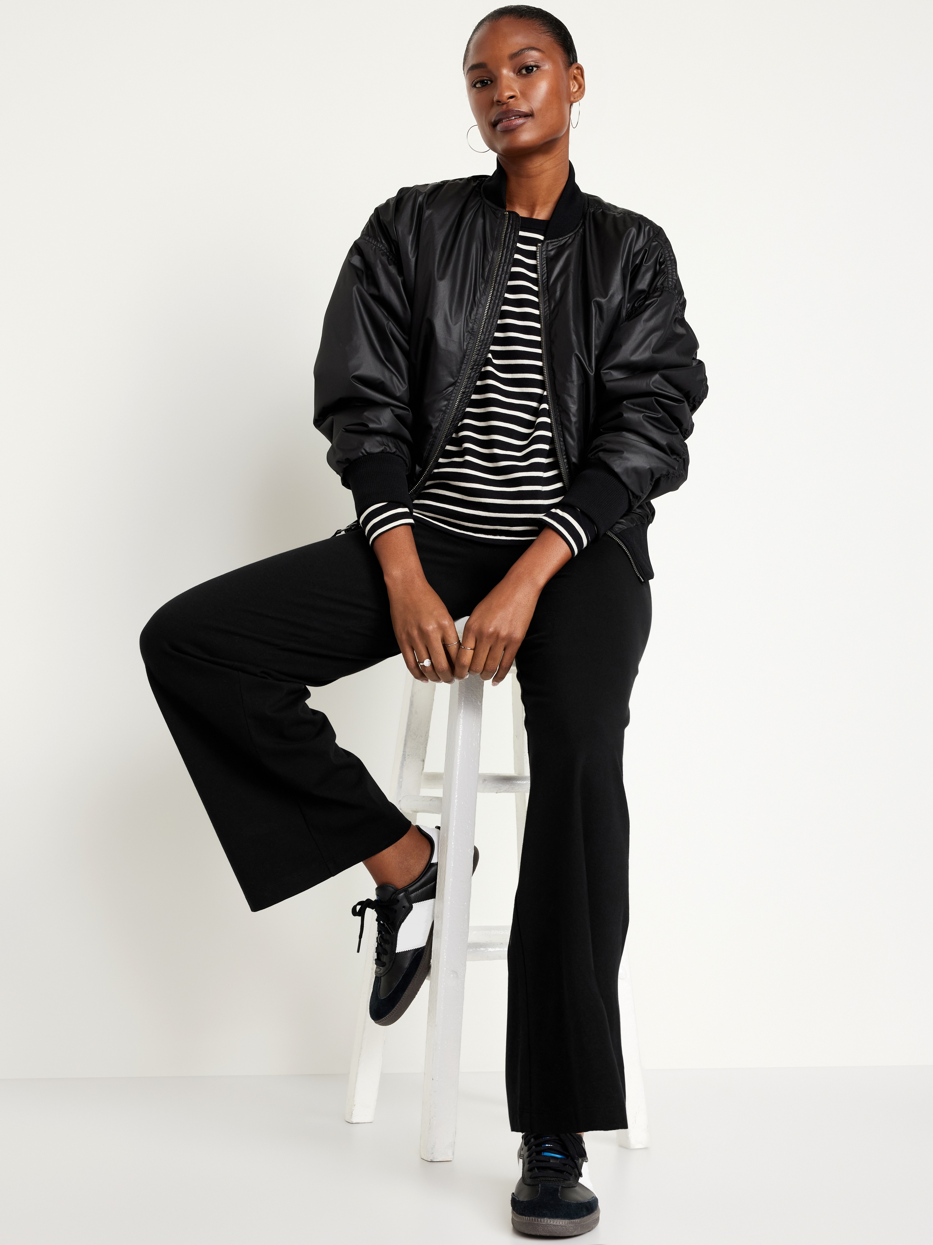 High-Waisted Fashion Wide-Leg Leggings - BlackJack - 3