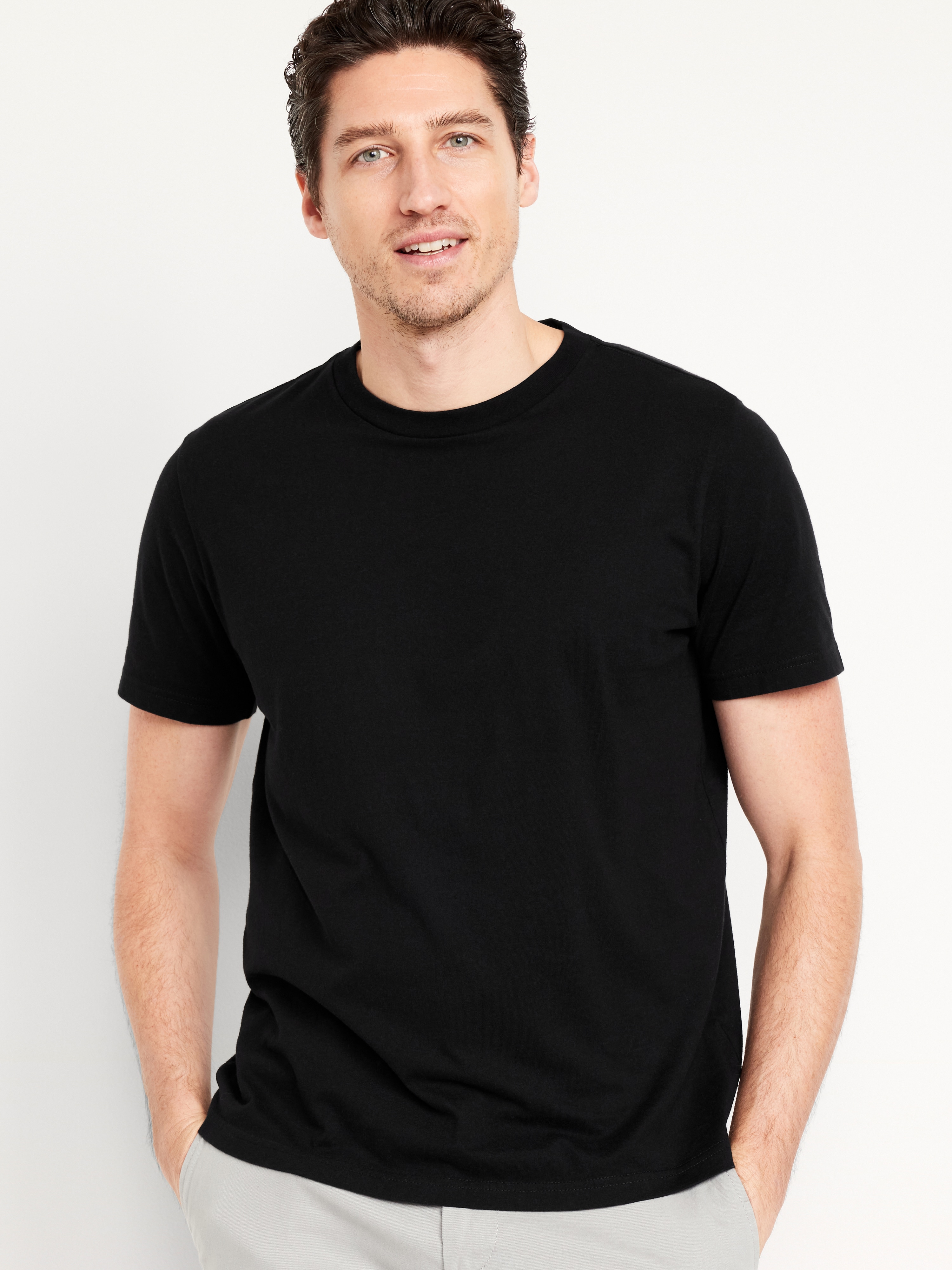 Soft-Washed Crew-Neck Short-Sleeve Tee - Black Jack - 1