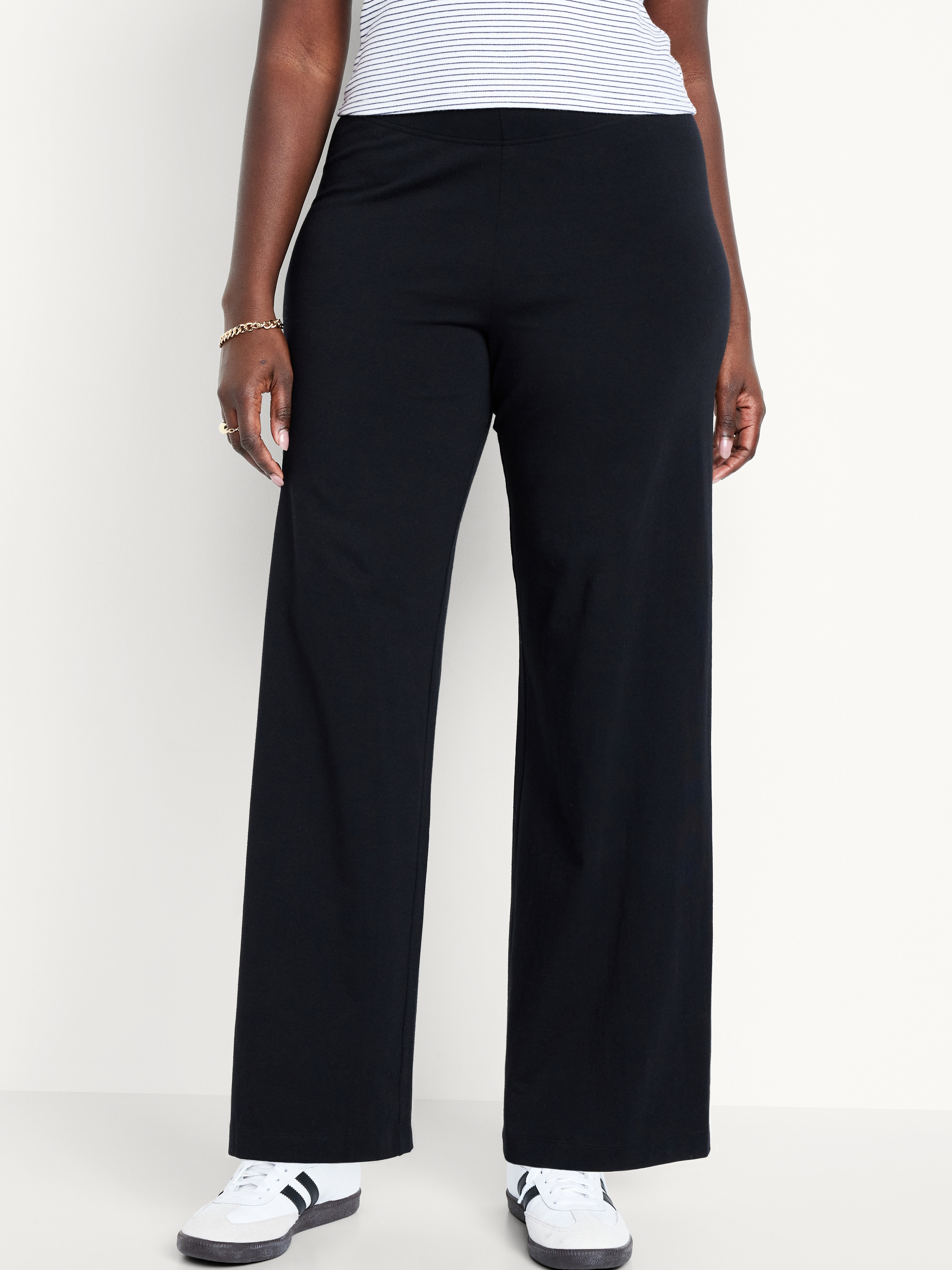 High-Waisted Fashion Wide-Leg Leggings - BlackJack - 5