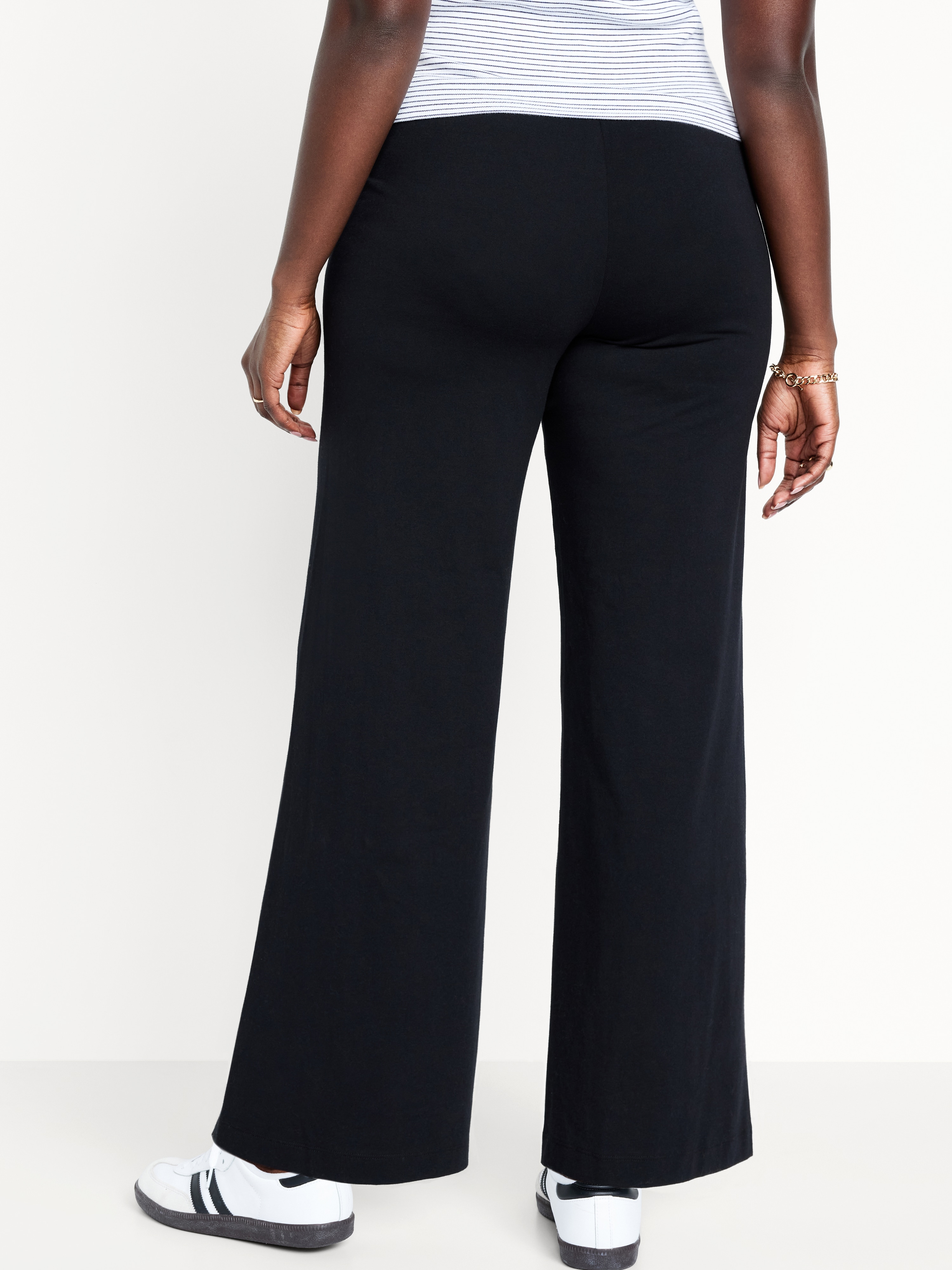 High-Waisted Fashion Wide-Leg Leggings - BlackJack - 6