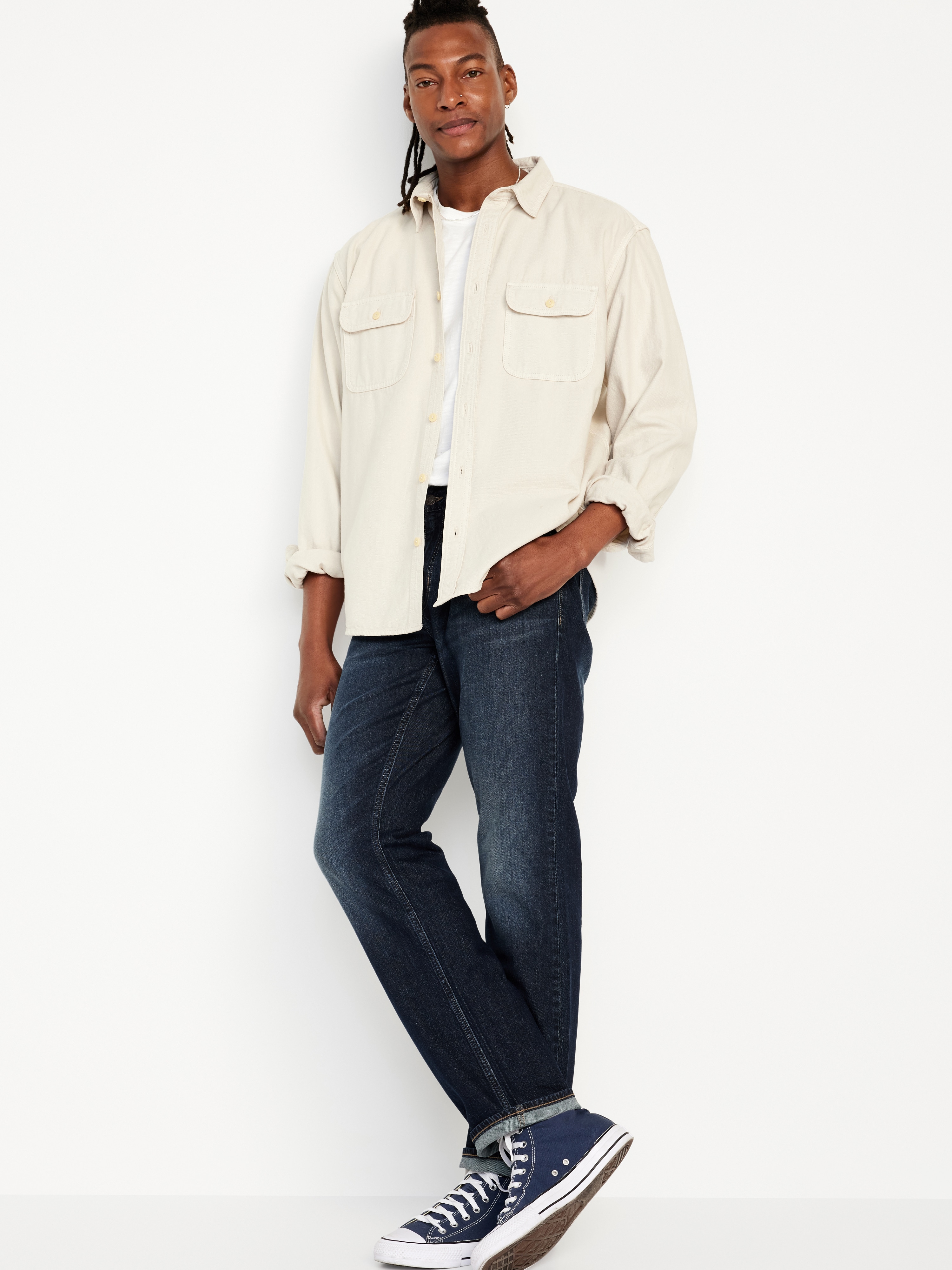 Straight Built-In Flex Jeans - Dark Wash - 3