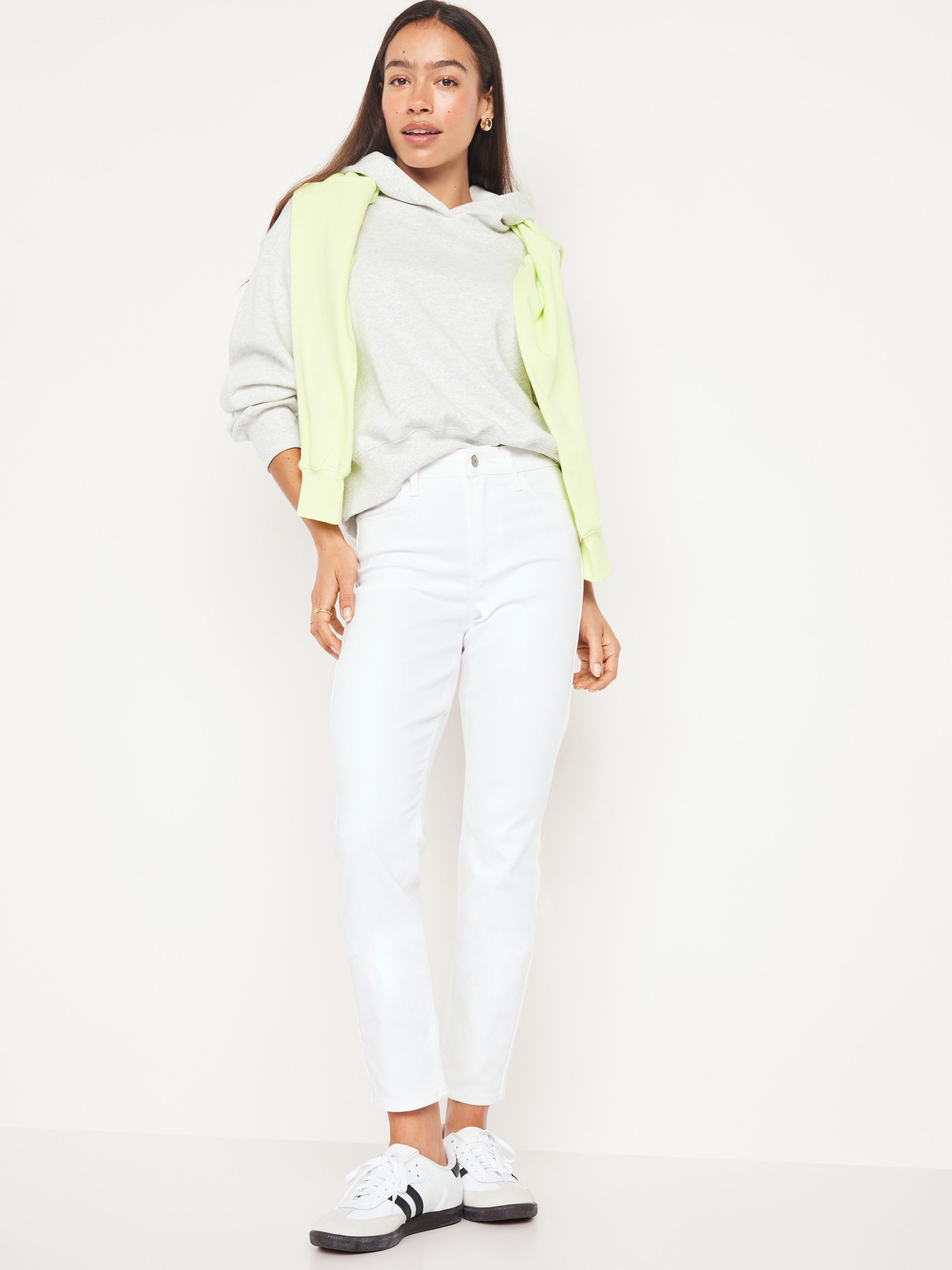 High-Waisted Wow Straight Ankle Jeans - Calla Lily White - 3