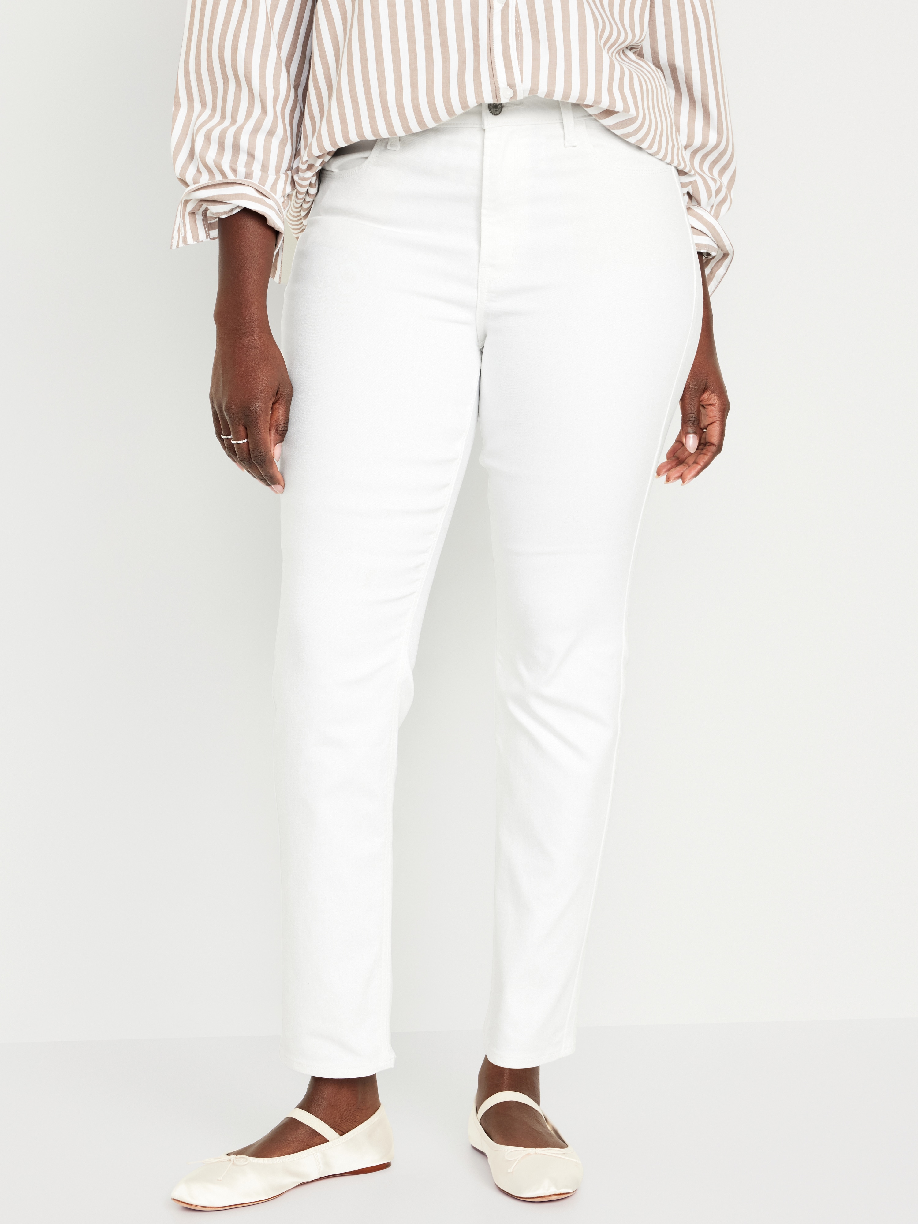 High-Waisted Wow Straight Ankle Jeans - Calla Lily White - 5