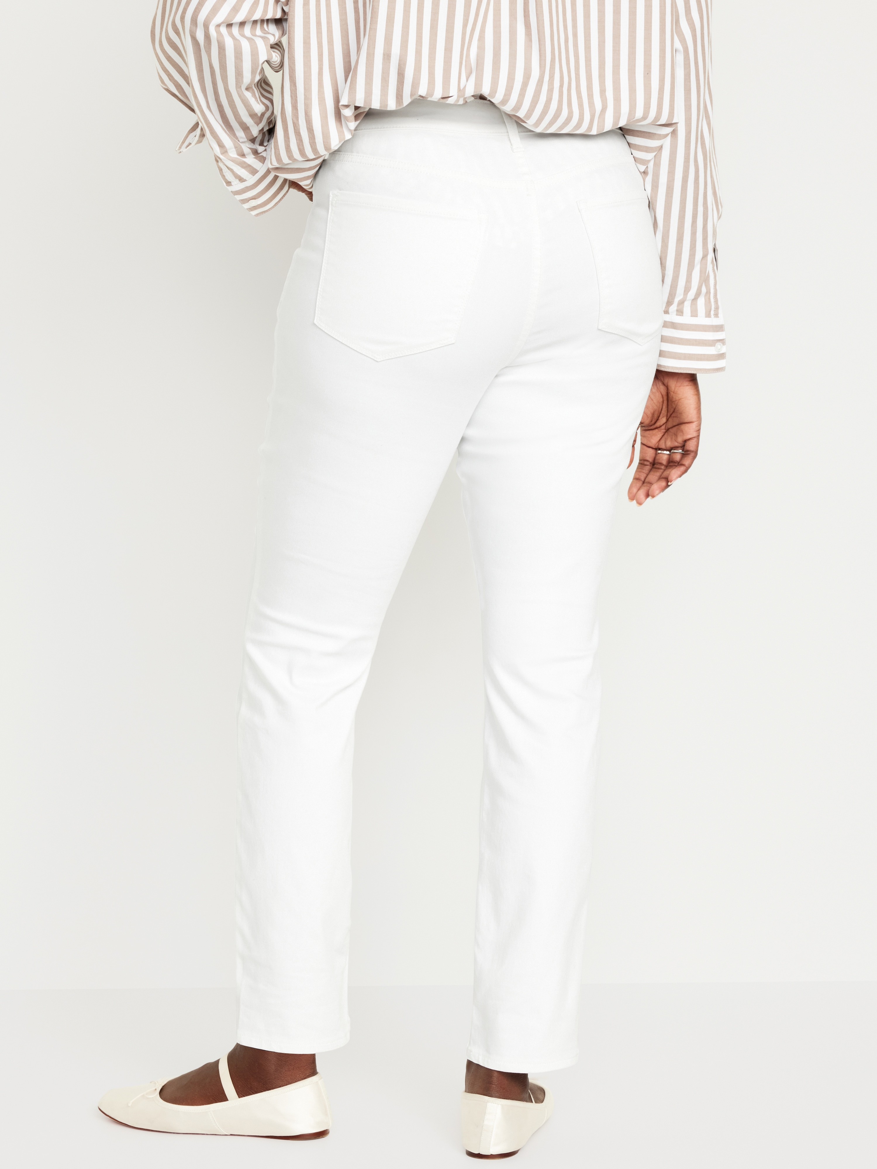 High-Waisted Wow Straight Ankle Jeans - Calla Lily White - 6