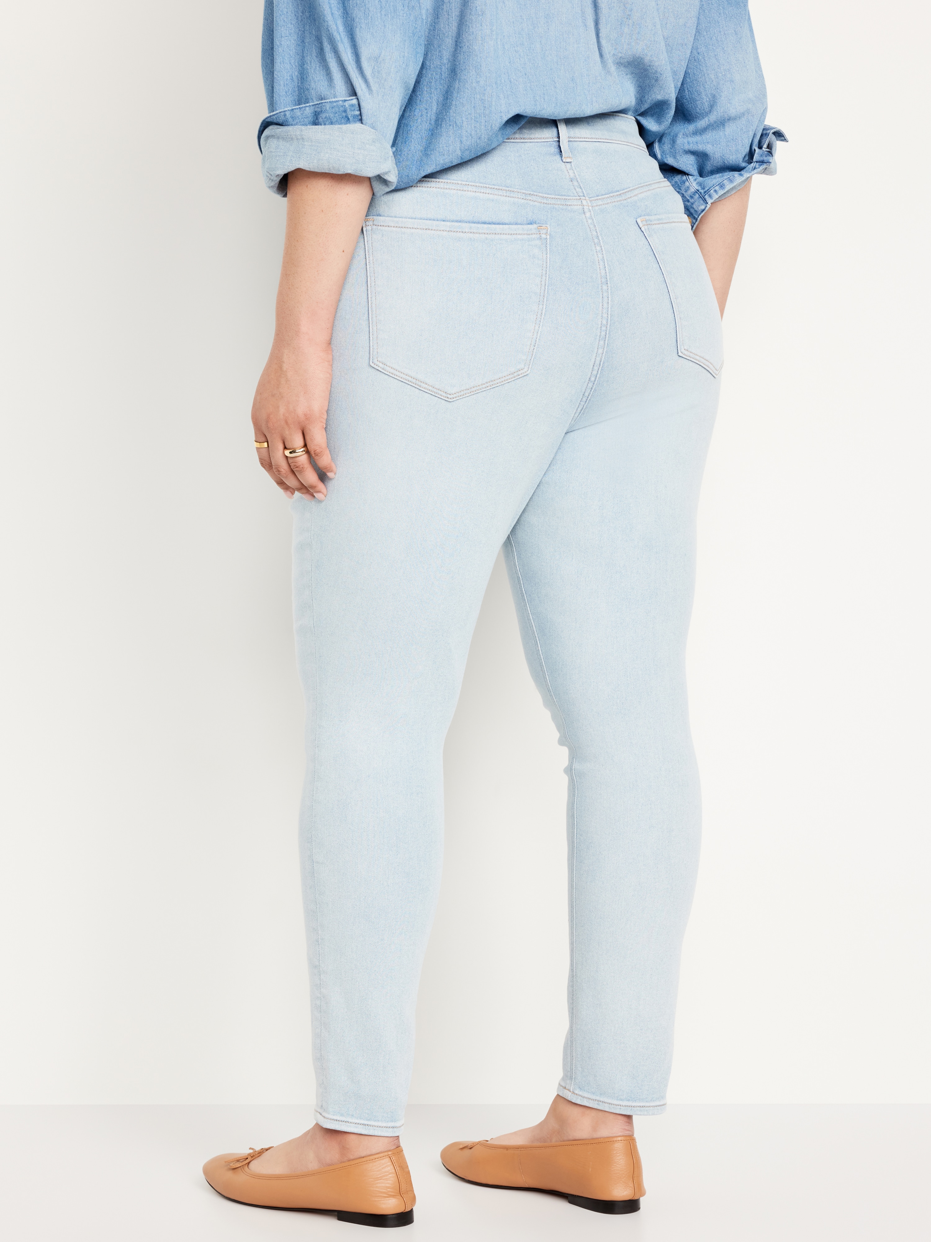 High-Waisted Rockstar Super-Skinny Jeans - Light Dip - 7
