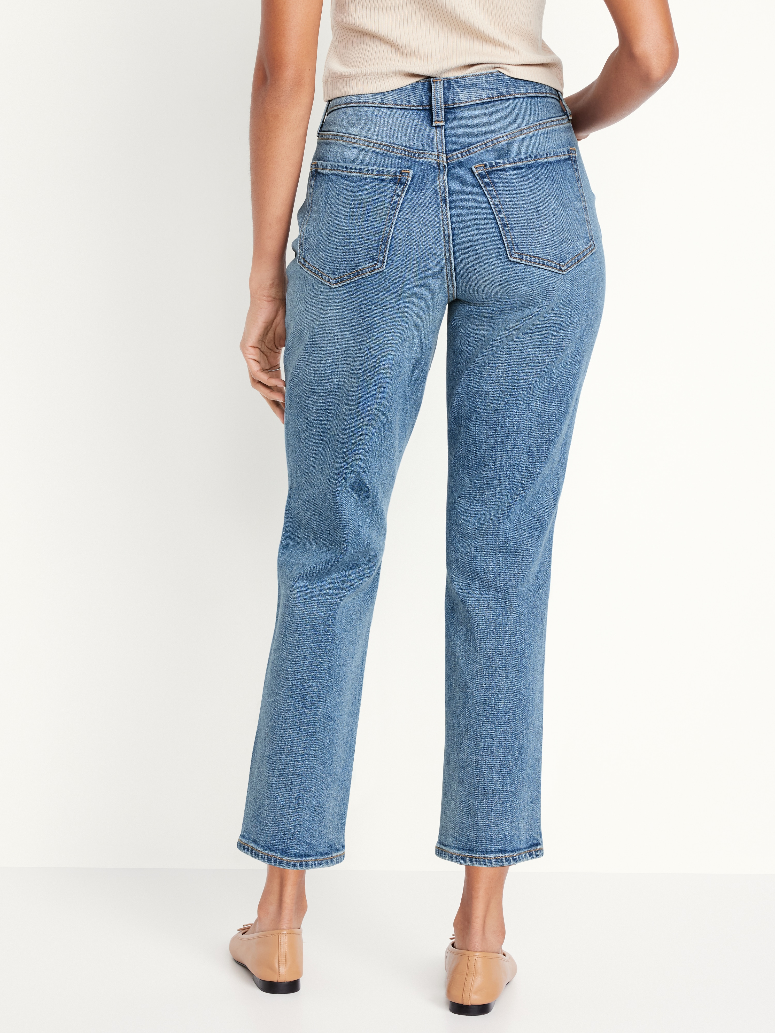 Curvy High-Waisted OG Straight Ankle Jeans - Ripped Medium - 2