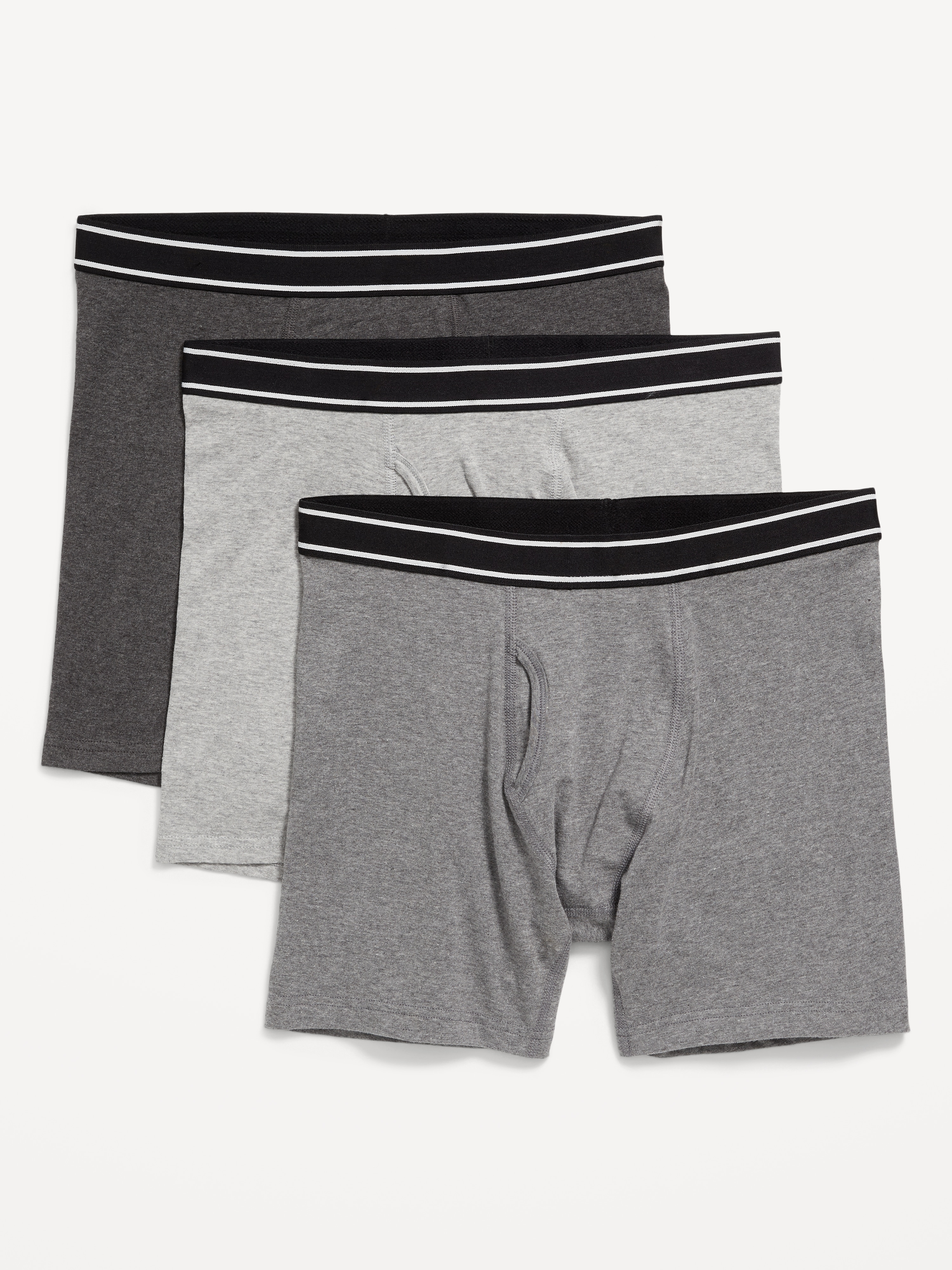 3-Pack Soft-Washed Boxer Briefs -- 6.25-inch inseam - Grayscale - 1