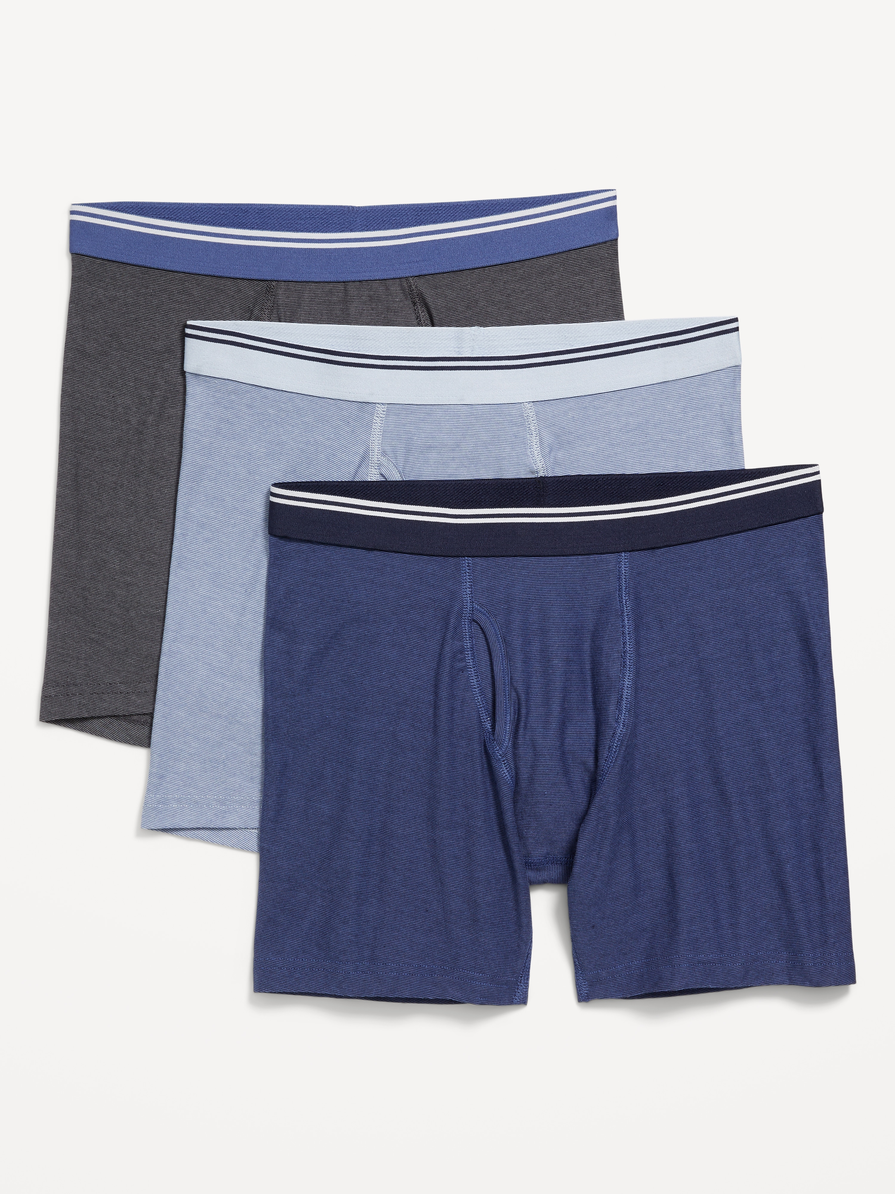3-Pack Soft-Washed Boxer Briefs -- 6.25-inch inseam - Multi Blue - 1