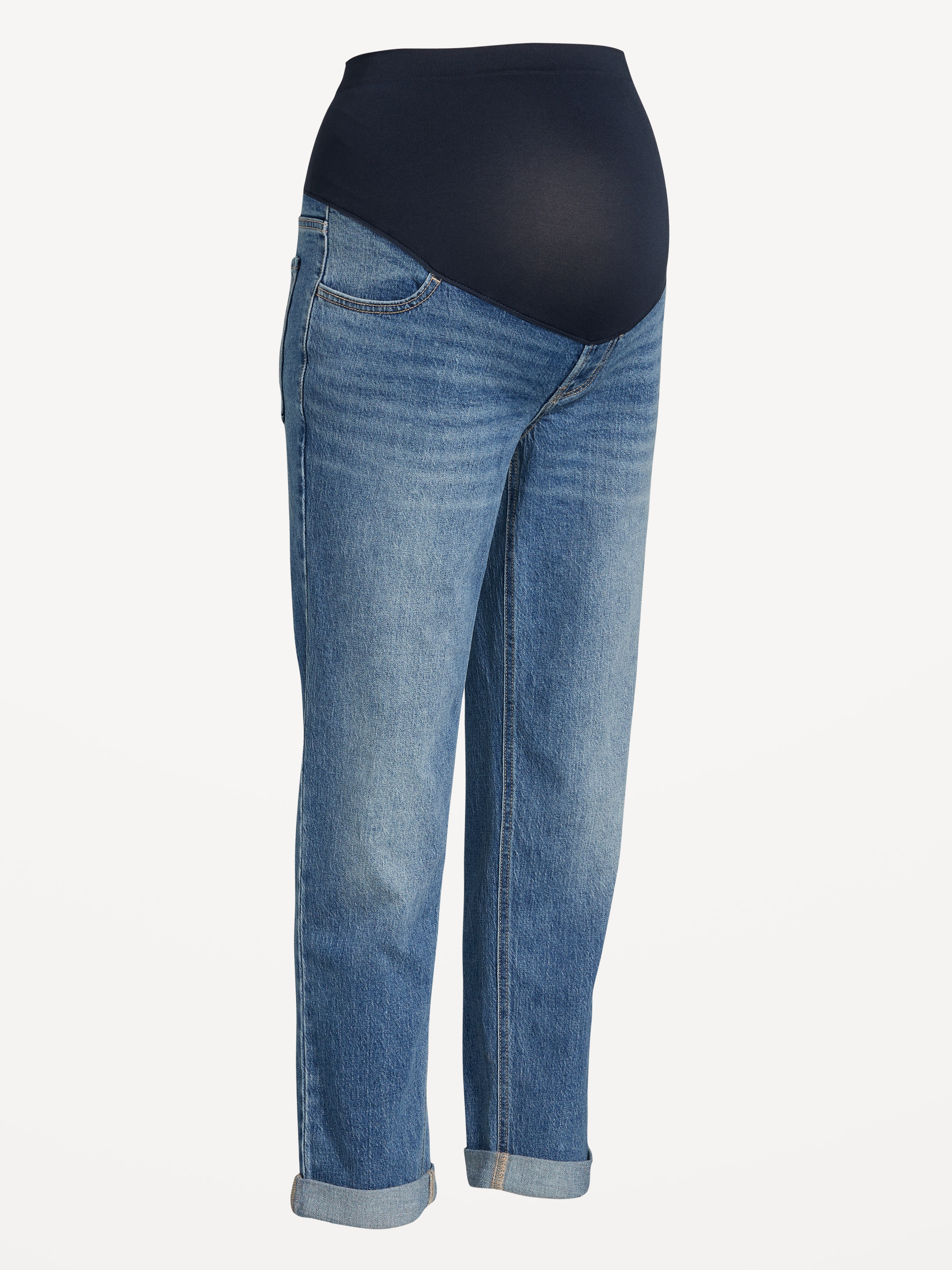 Maternity Full Panel Wow Boyfriend Jeans - Medium Wash - 4