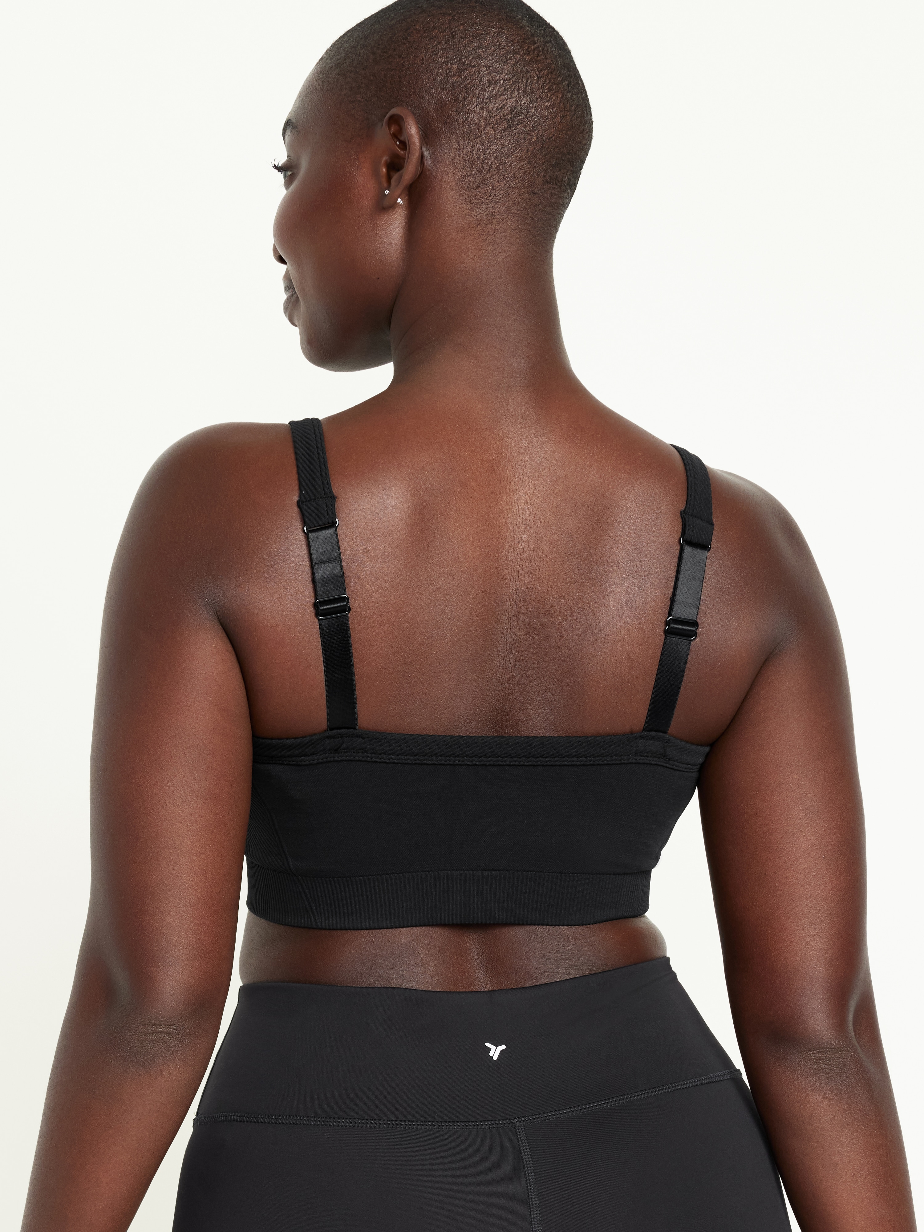 Light Support Fluid Seamless Ribbed Sports Bra - Black Jack - 6