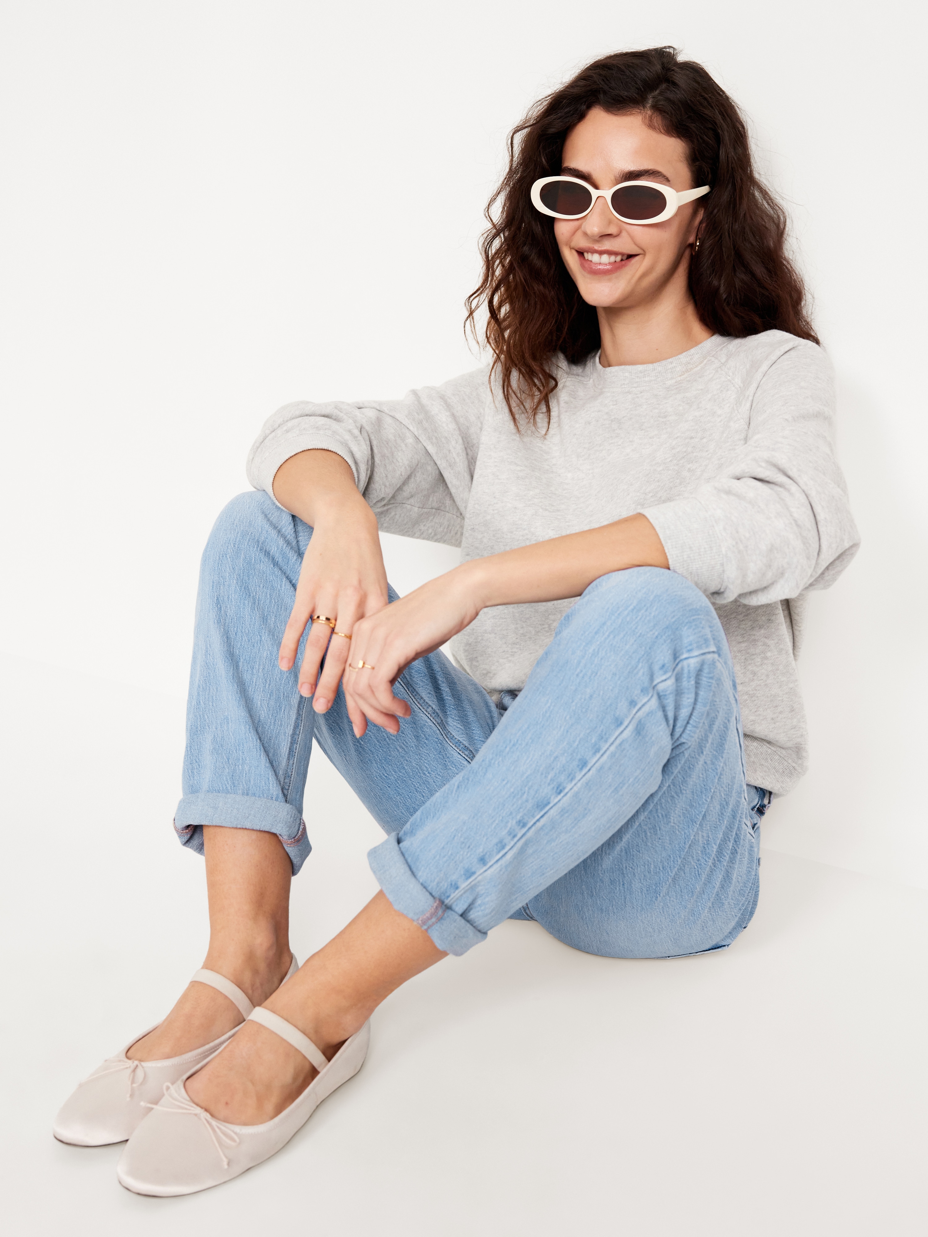 Mid-Rise Wow Boyfriend Straight Jeans - Light Wash - 3