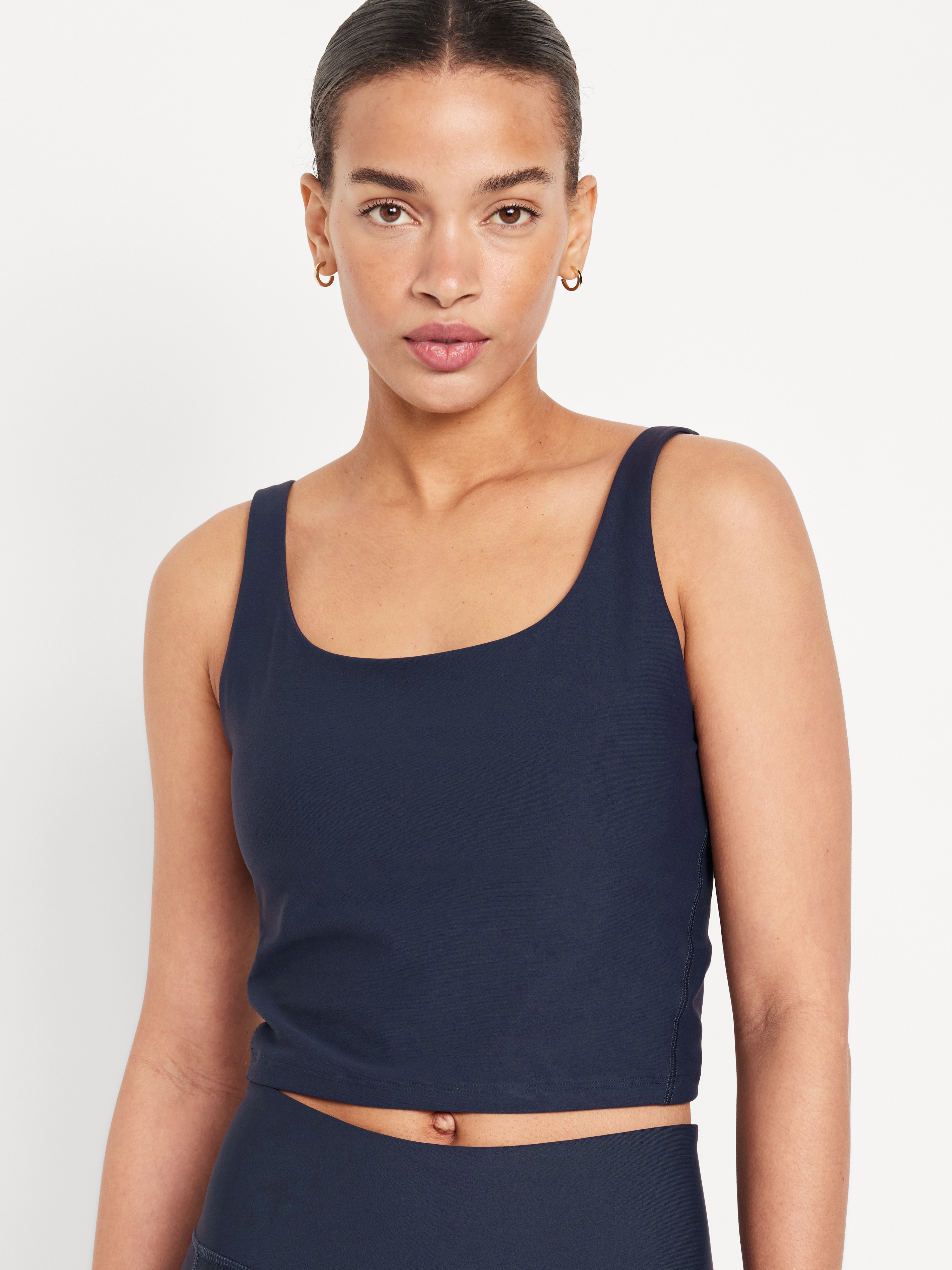Light Support PowerSoft Longline Sports Bra - Navy Blue - 1
