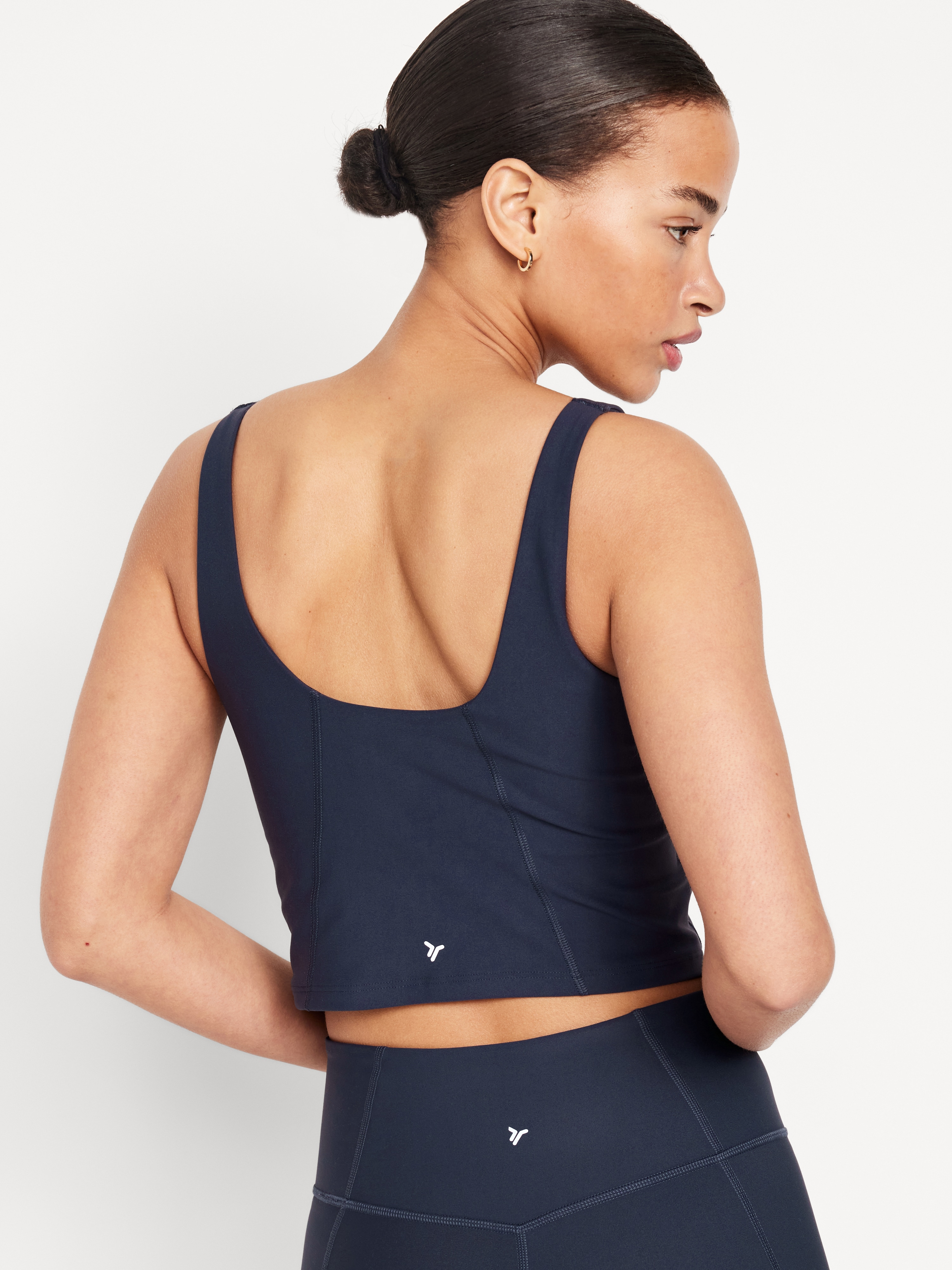 Light Support PowerSoft Longline Sports Bra - Navy Blue - 2