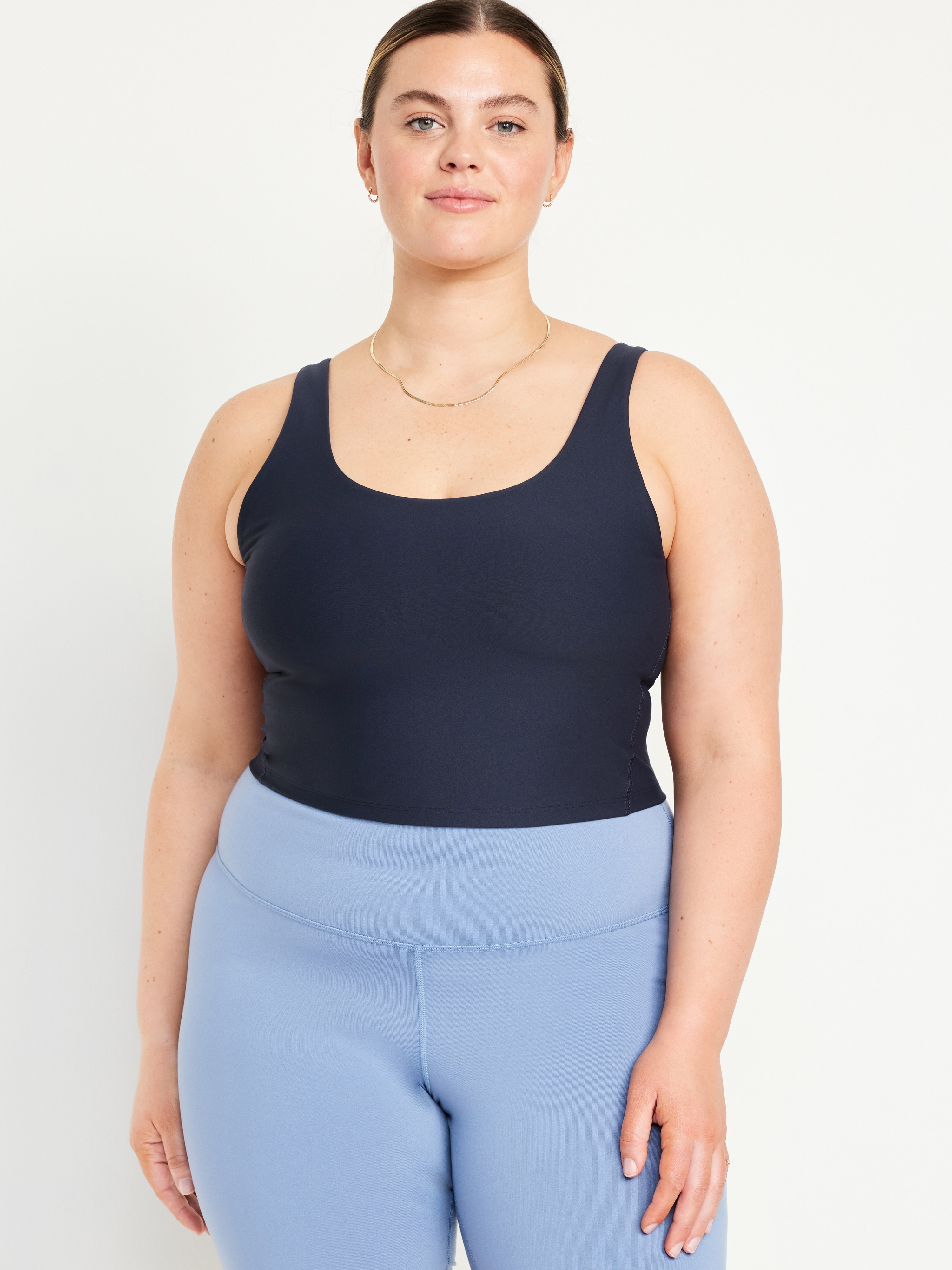 Light Support PowerSoft Longline Sports Bra - Navy Blue - 7