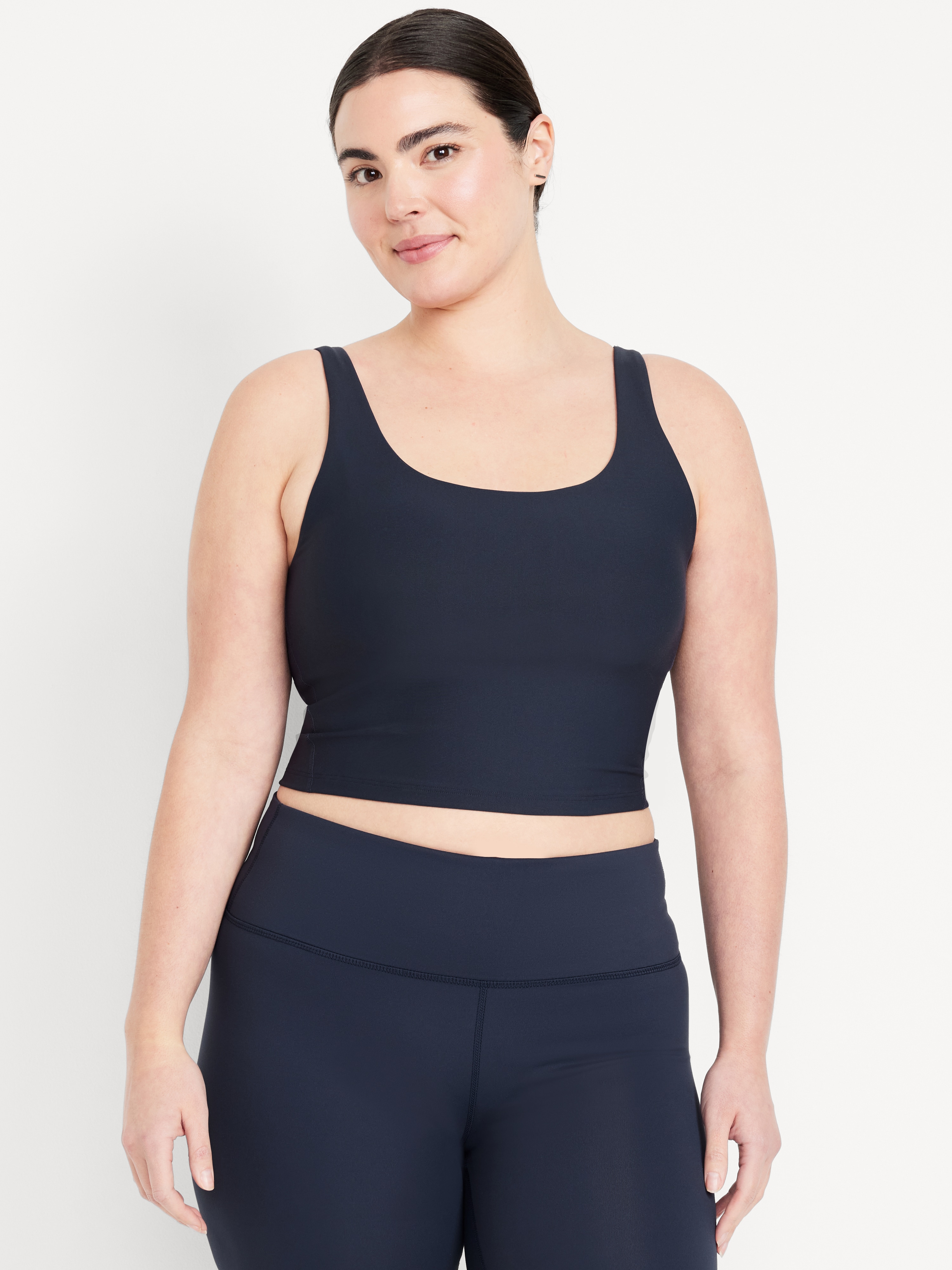 Light Support PowerSoft Longline Sports Bra - Navy Blue - 5