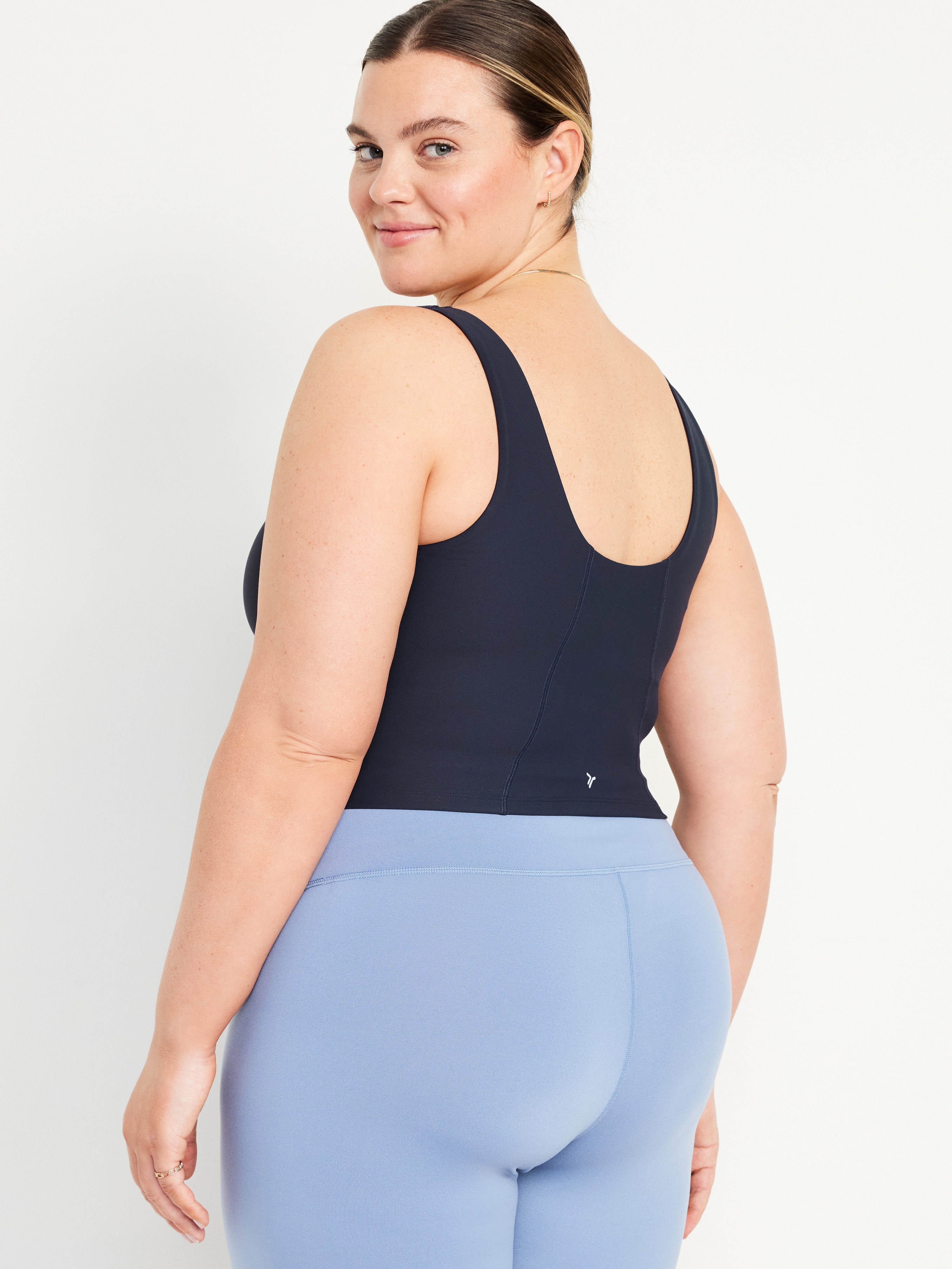 Light Support PowerSoft Longline Sports Bra - Navy Blue - 8