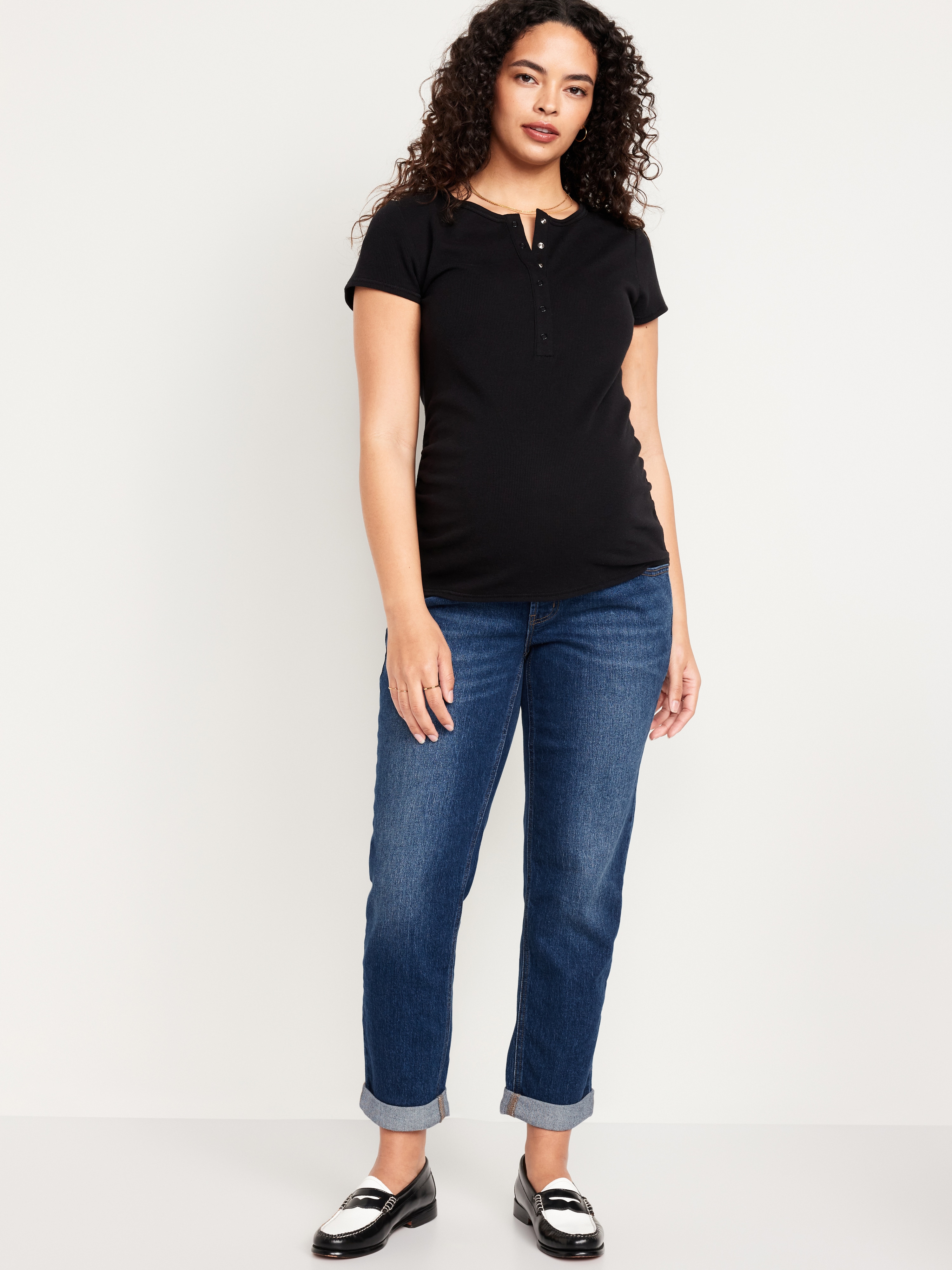 Maternity Full Panel Wow Boyfriend Jeans - Aster - 1