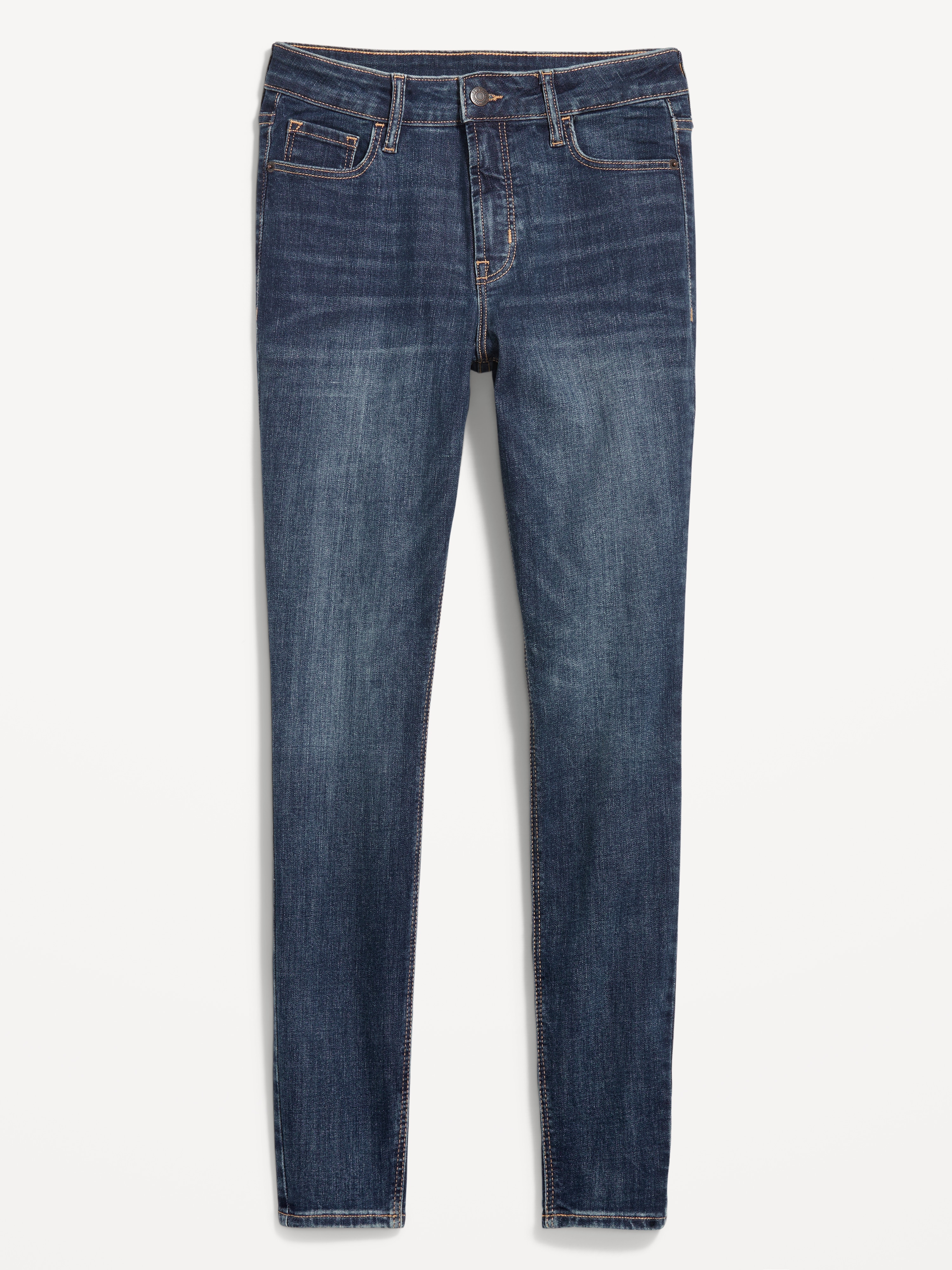 High-Waisted Rockstar Super-Skinny Jeans - Dark Wash - 4