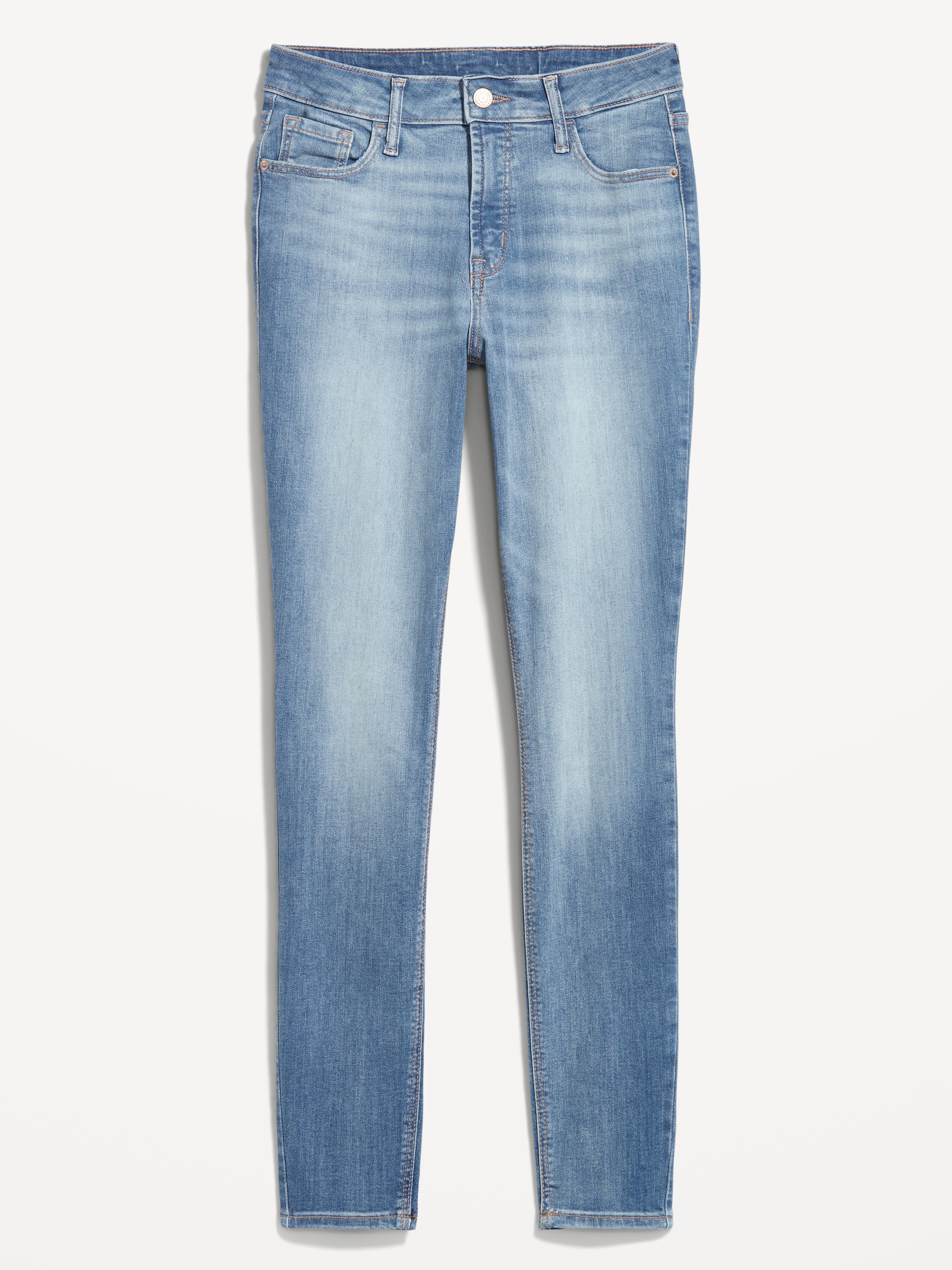 High-Waisted Rockstar Super-Skinny Jeans - Faded Medium Wash - 4